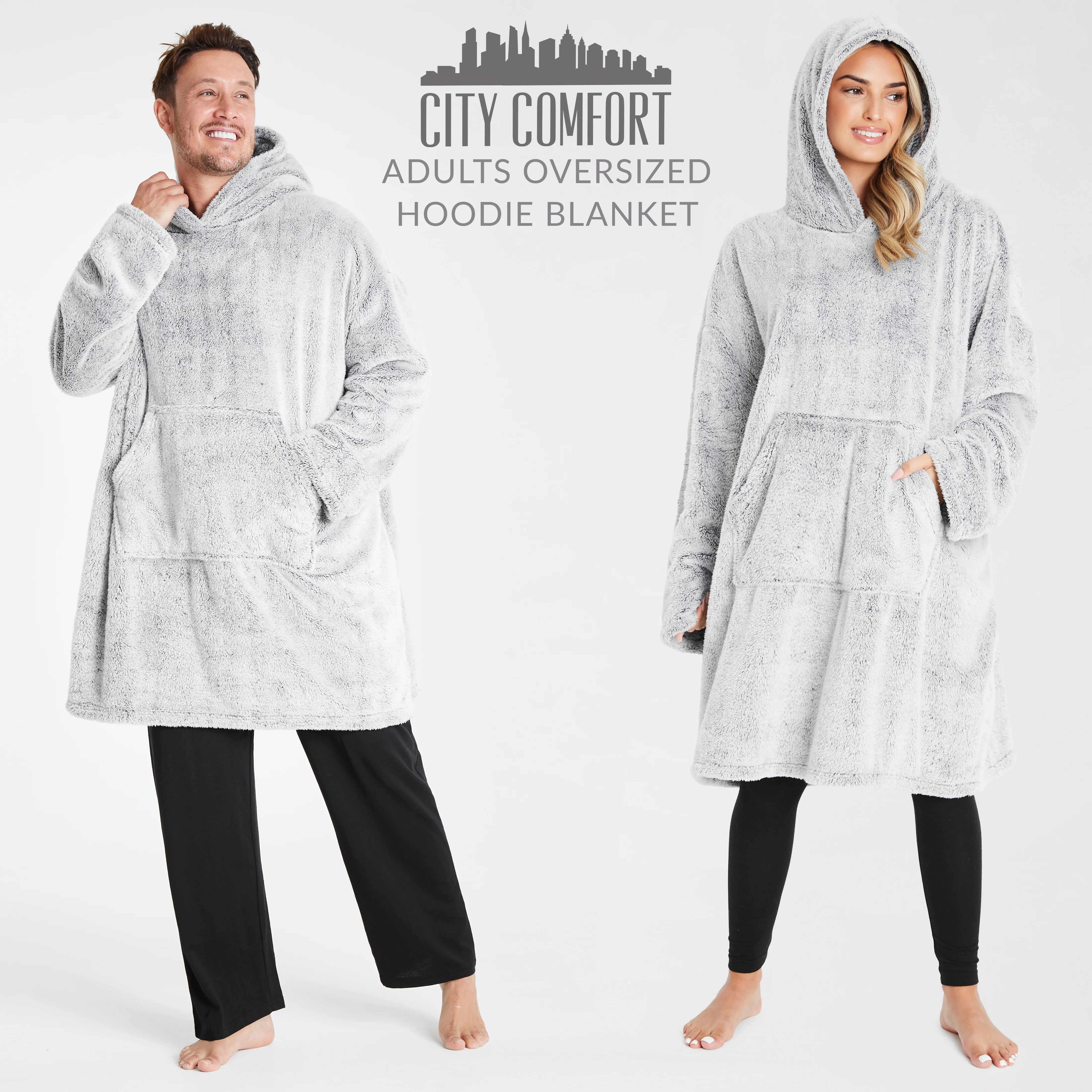 CityComfort Blanket Oversized Hoodie for Women & Men Fleece Blanket with Sleeves - Image 20
