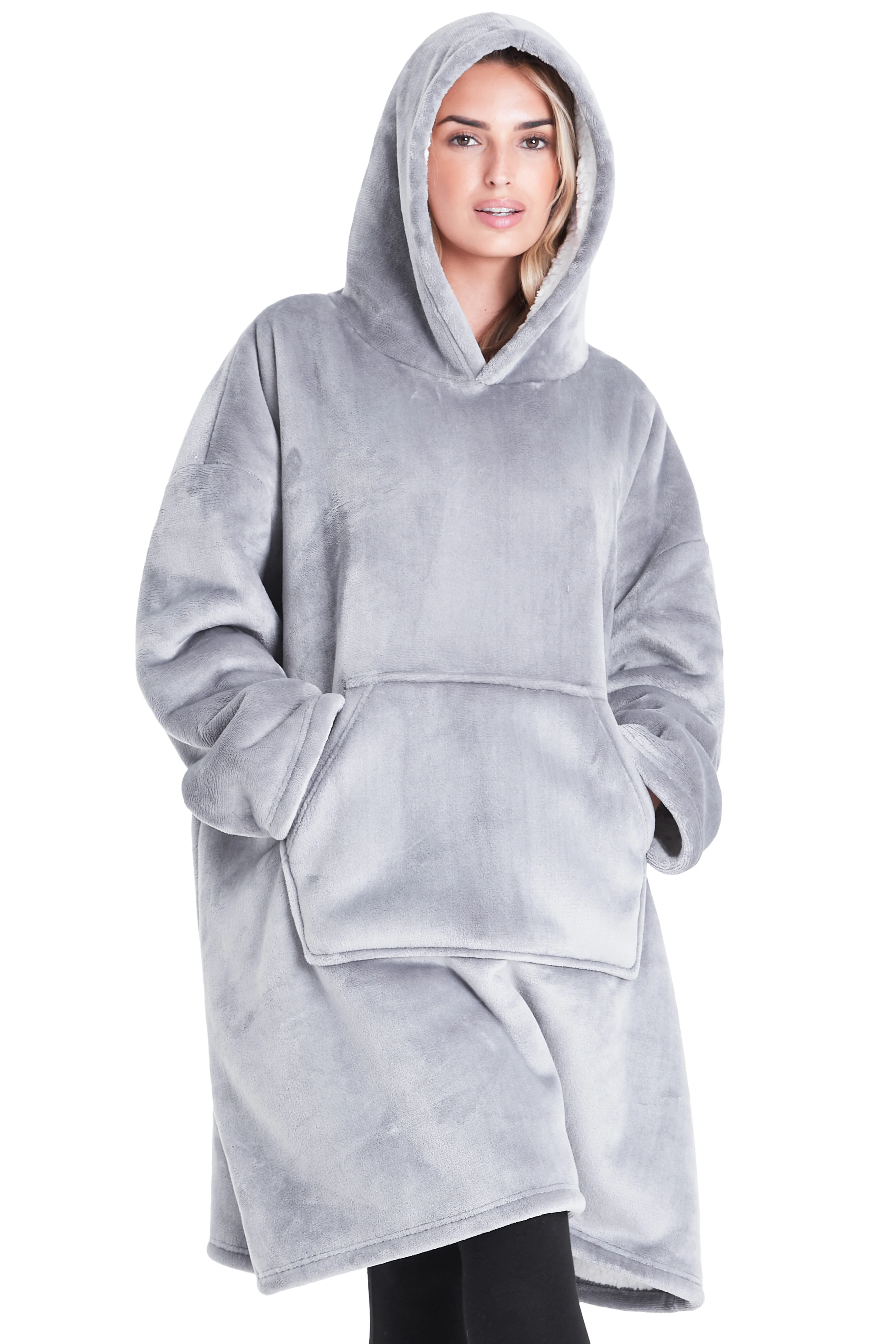 CityComfort Blanket Oversized Hoodie for Women & Men Fleece Blanket with Sleeves - Image 3