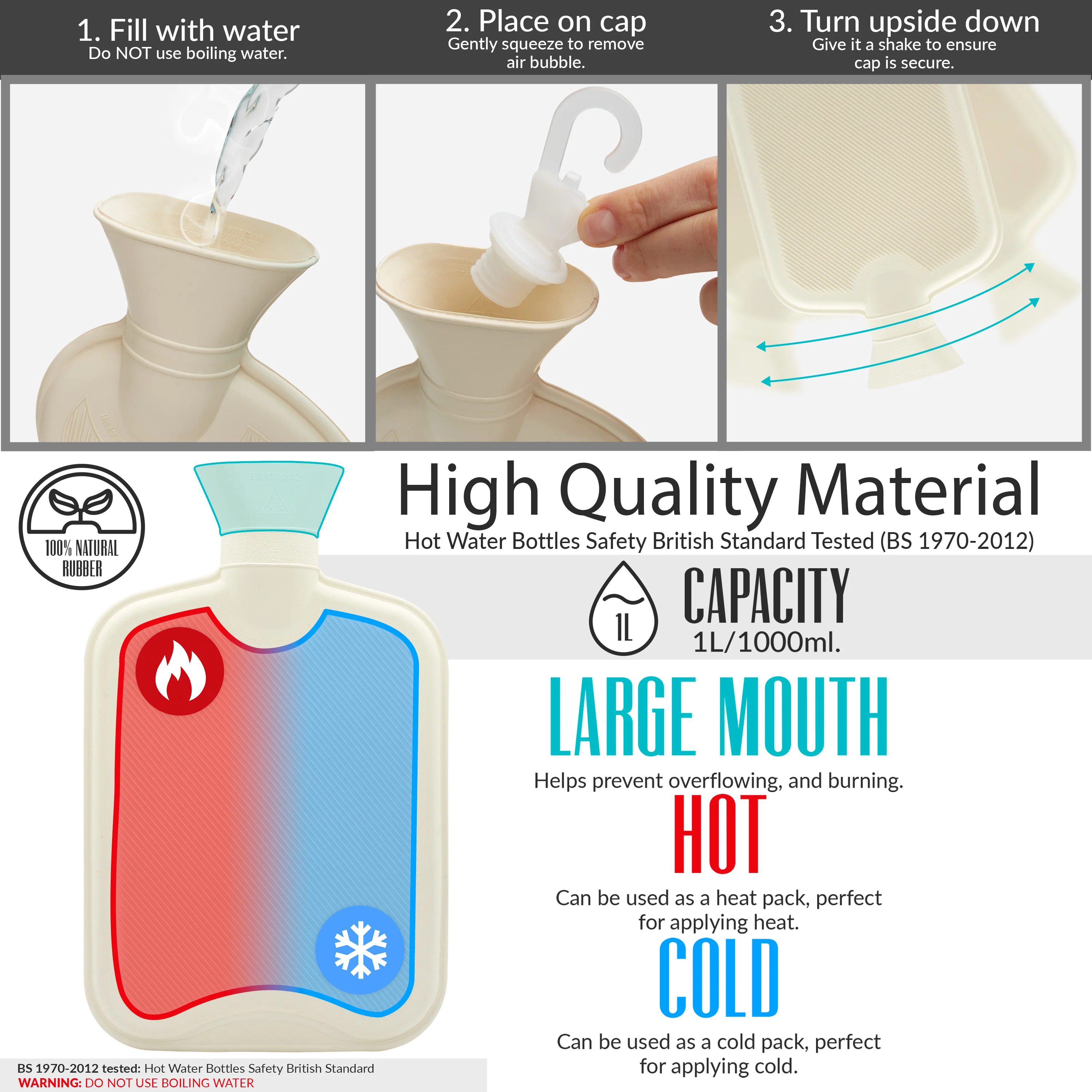 CityComfort Wearable Hot Water Bottle Period Pain Relief Belt Plush Hot Water Bag Pouch - Image 6