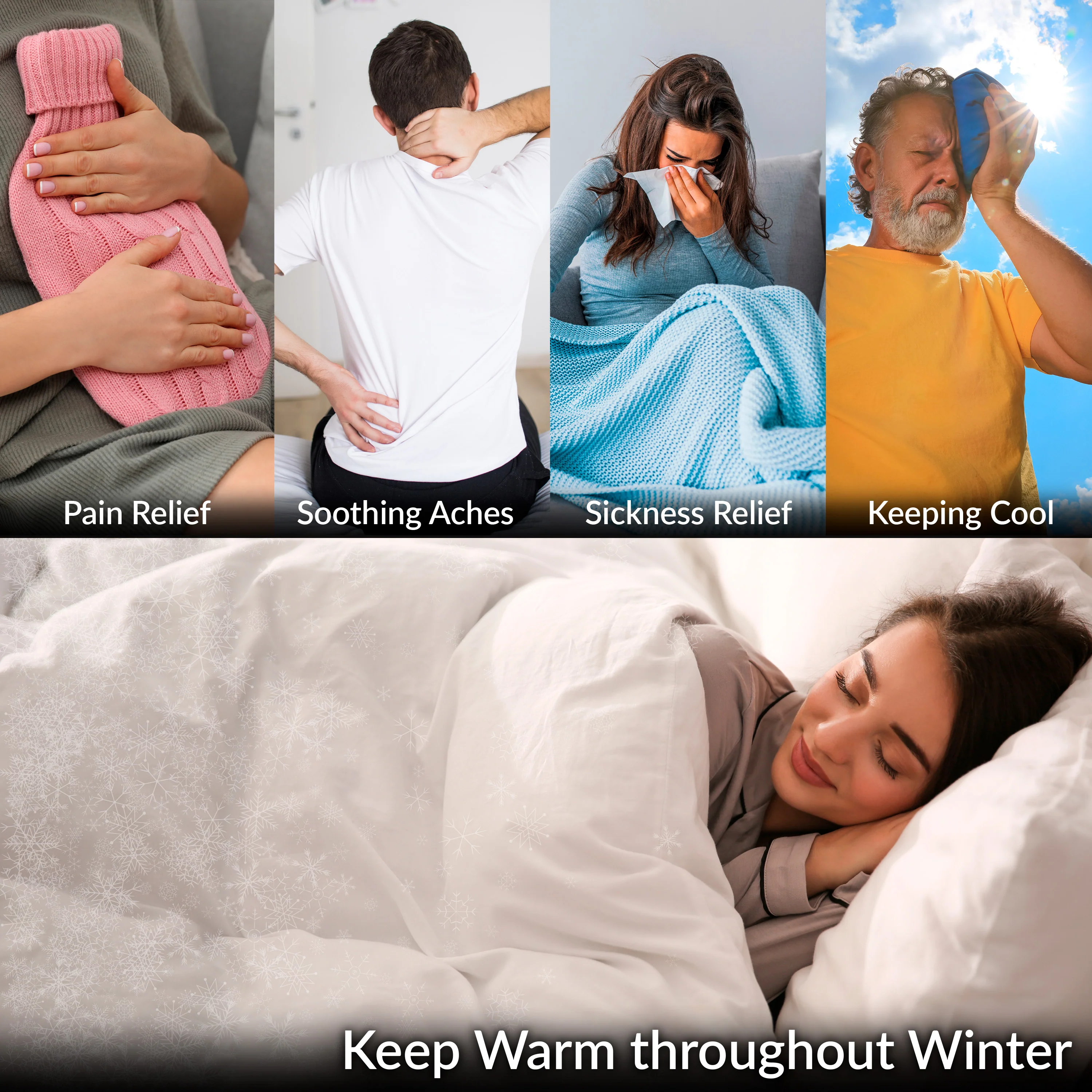 CityComfort Wearable Hot Water Bottle Period Pain Relief Belt Plush Hot Water Bag Pouch with Fluffy Waist Cover & Hand Pockets Wrap Around for Endometriosis Stomach Cramps (Tartan) Multicolour - Image 2