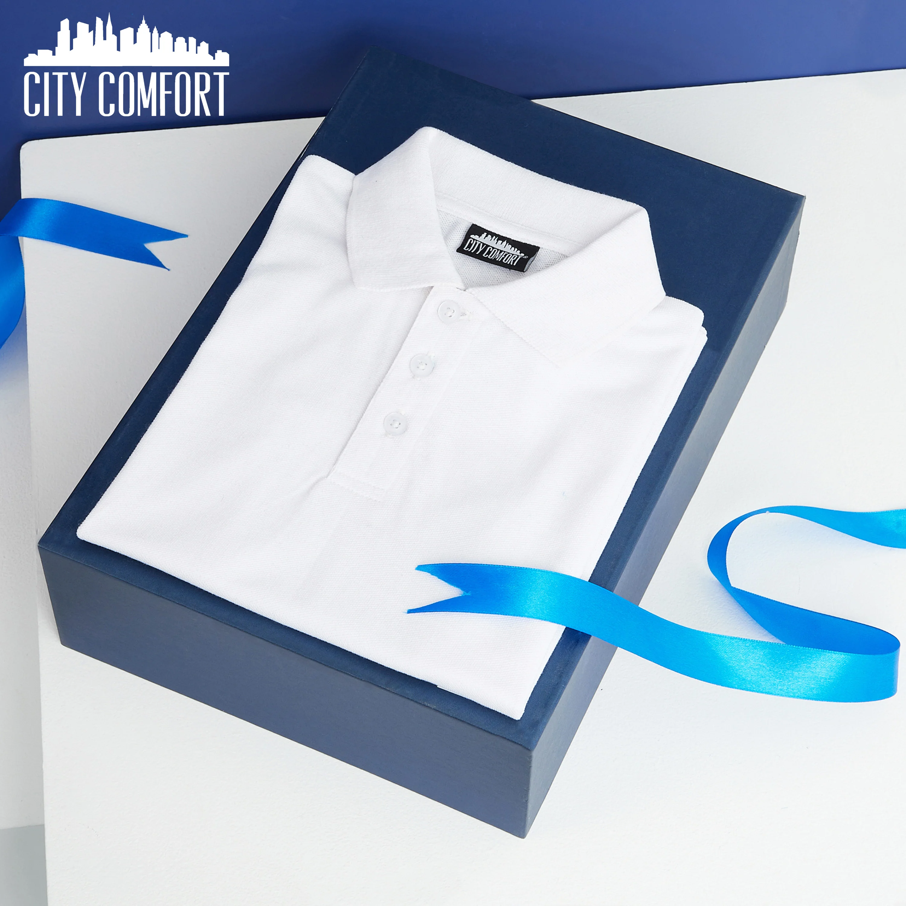 CityComfort White Polo Shirt Boys and Girls, Plain Short Sleeve T Shirt - Image 2