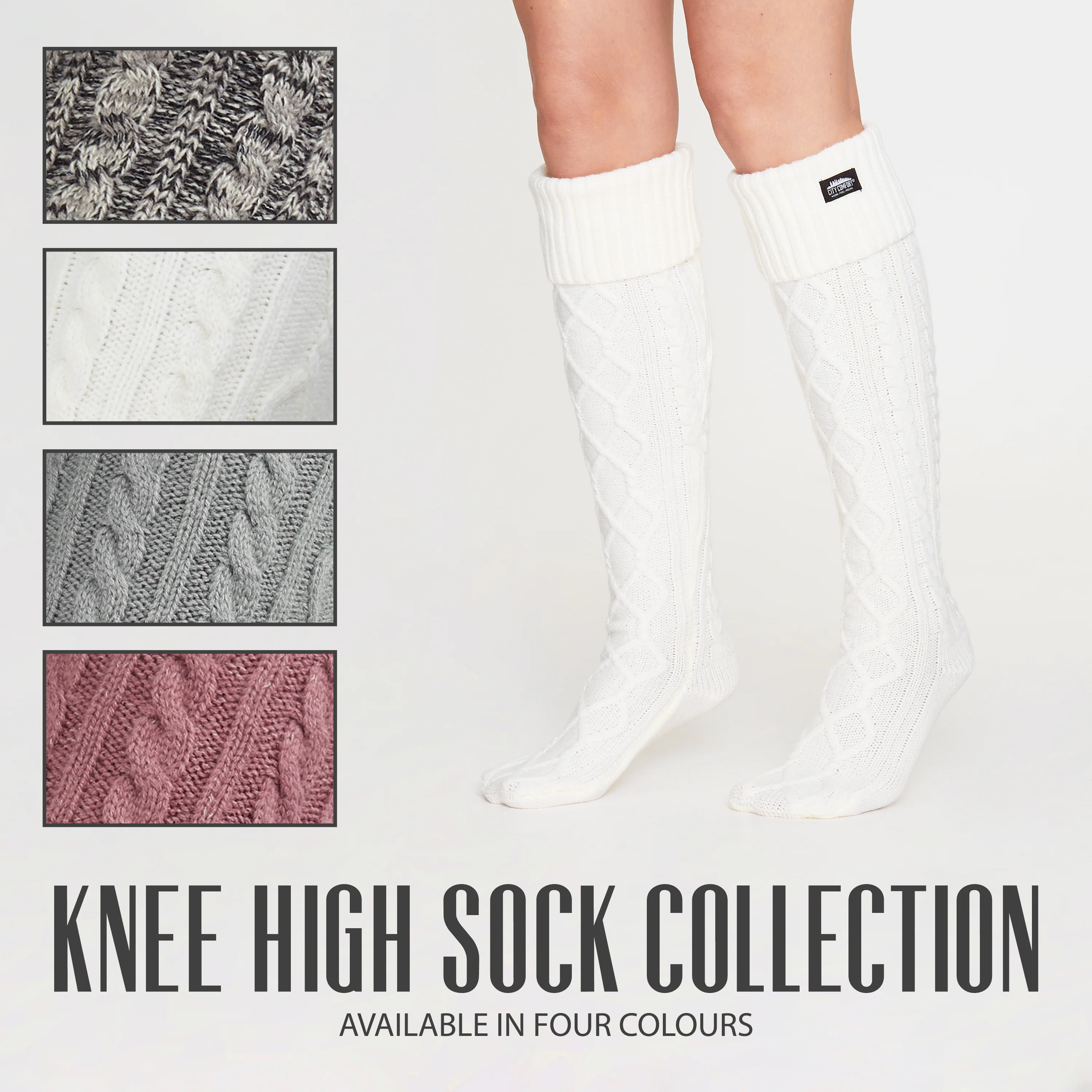 CityComfort Women Slipper Socks - Knee High Socks Cable Knit Cosy Over The Knee - Image 6