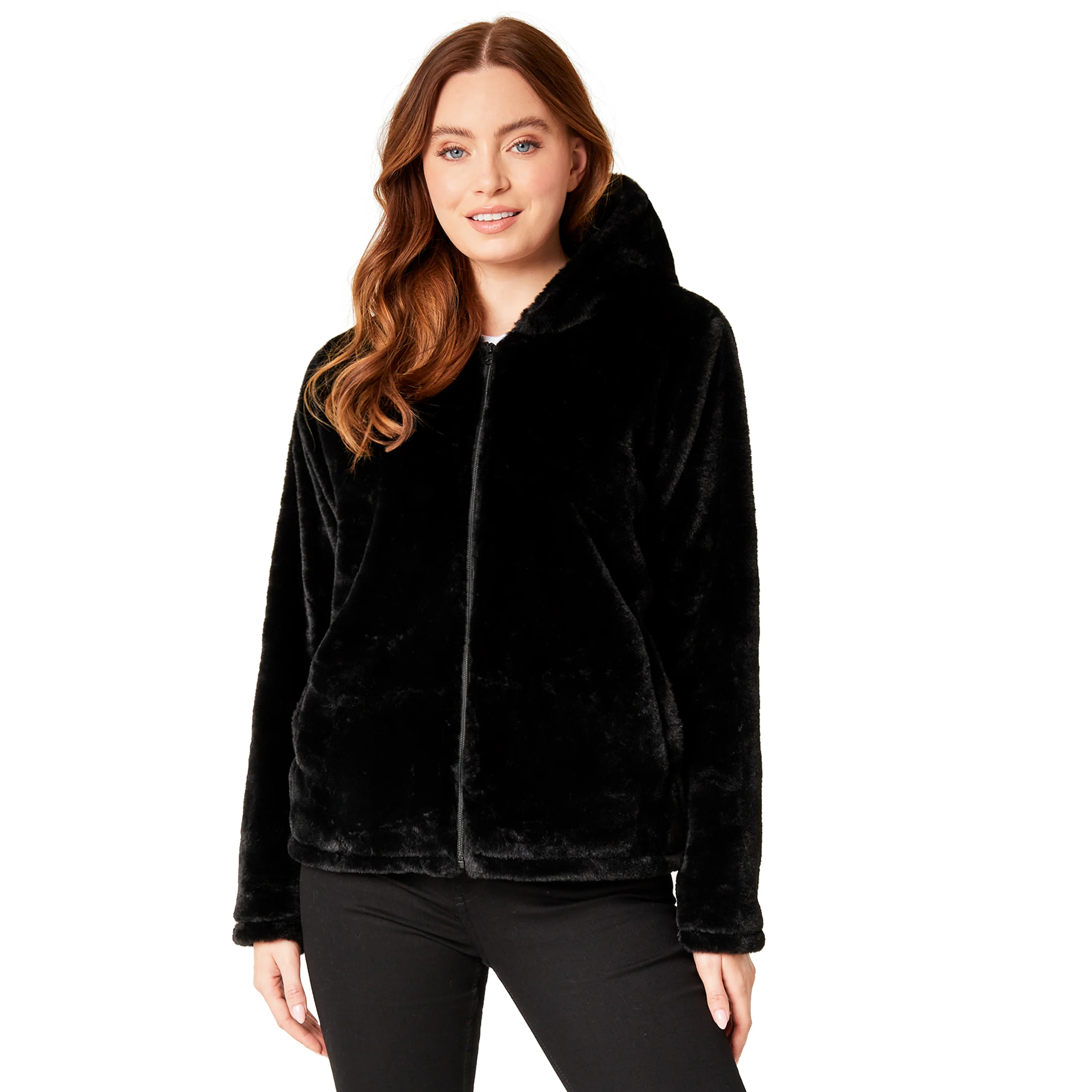 Womens Fluffy Coat with Hood, Cosy Stylish Faux Fur - Gifts for Her - Image 12