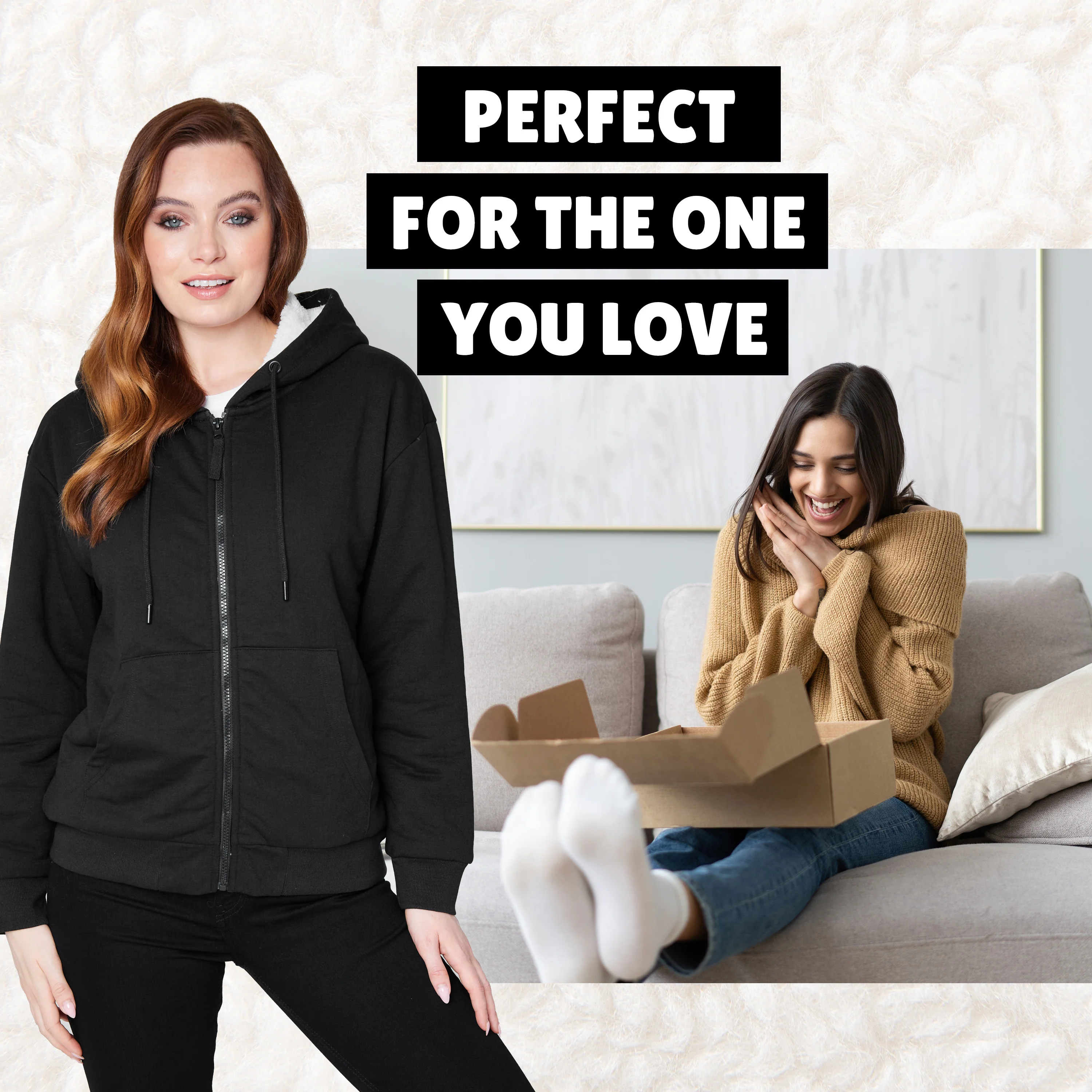 CityComfort Womens Hoodie with Fleece Lining Zip Hoodie Women Teenagers S-XL Warm Cosy Outerwear Full Zip Loungewear Gifts for Her - Image 3