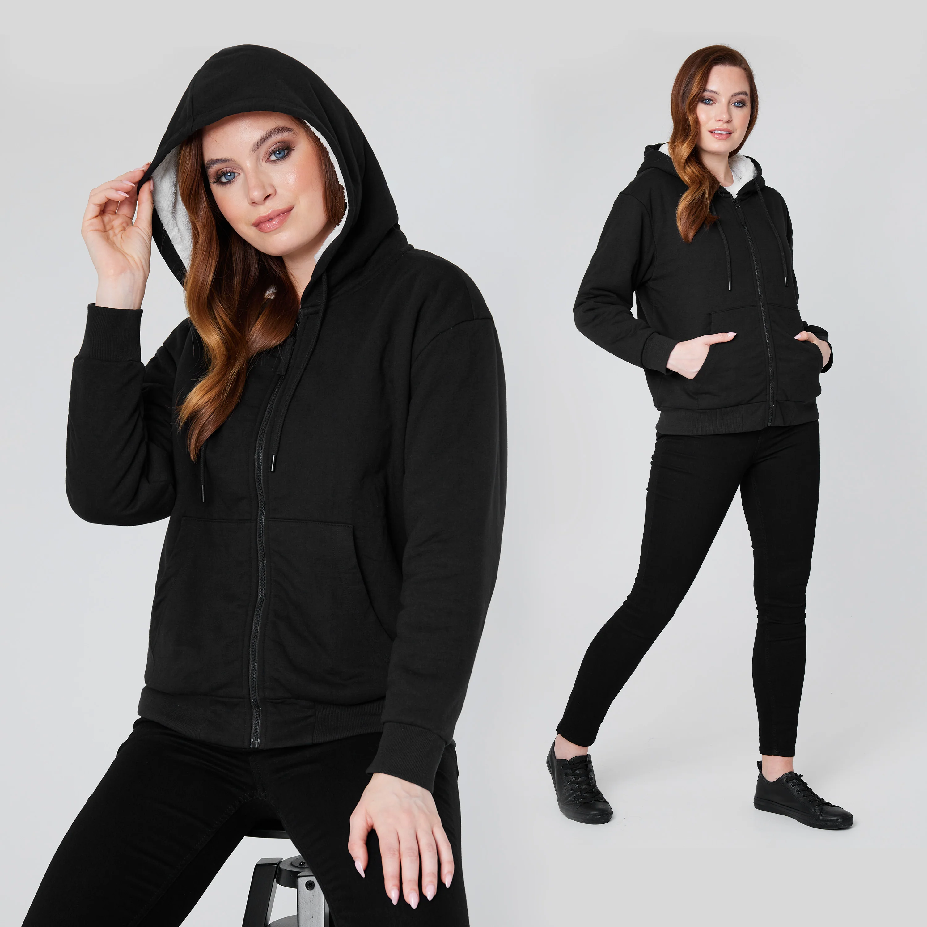 CityComfort Womens Hoodie with Fleece Lining Zip Hoodie Women Teenagers S-XL Warm Cosy Outerwear Full Zip Loungewear Gifts for Her - Image 5