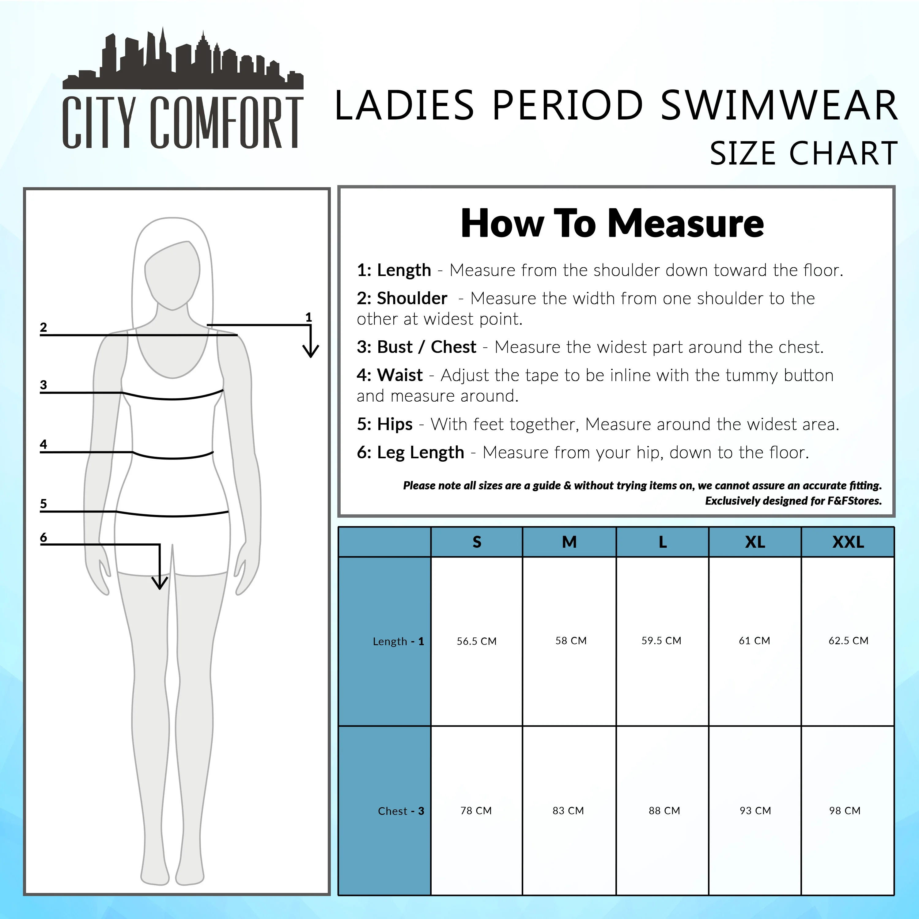 CityComfort Womens One Piece Period Swimwear Leakproof Absorbent UPF50 Swimsuit - Image 6