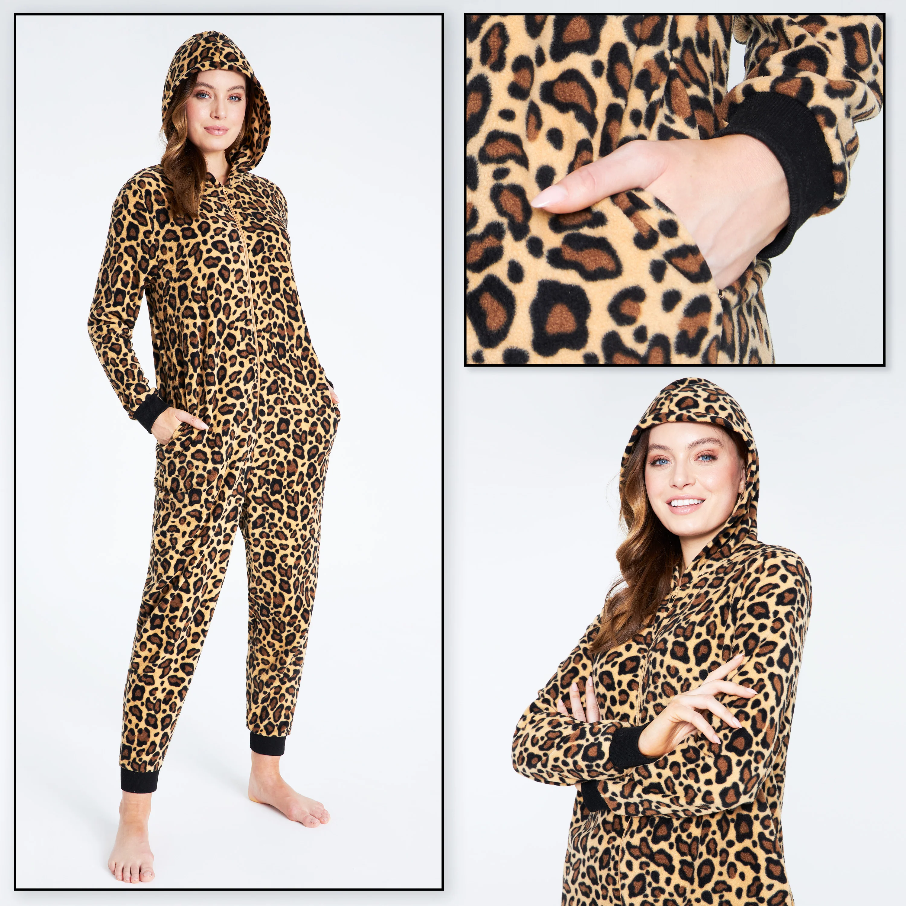 CityComfort Women's Onesie for Ladies -Brown Leopard - Image 5