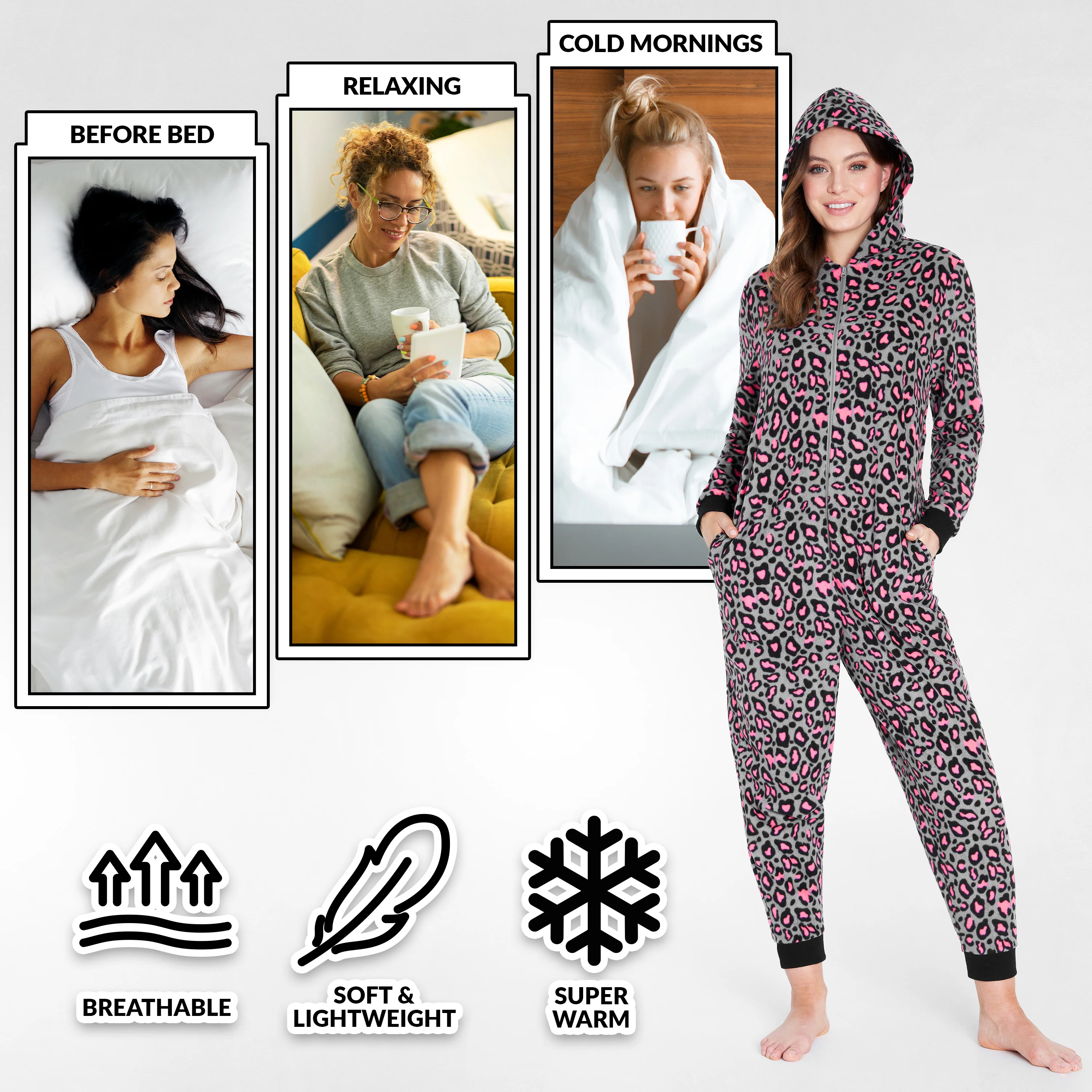 CityComfort Women's Onesie for Ladies -Pink - Image 5