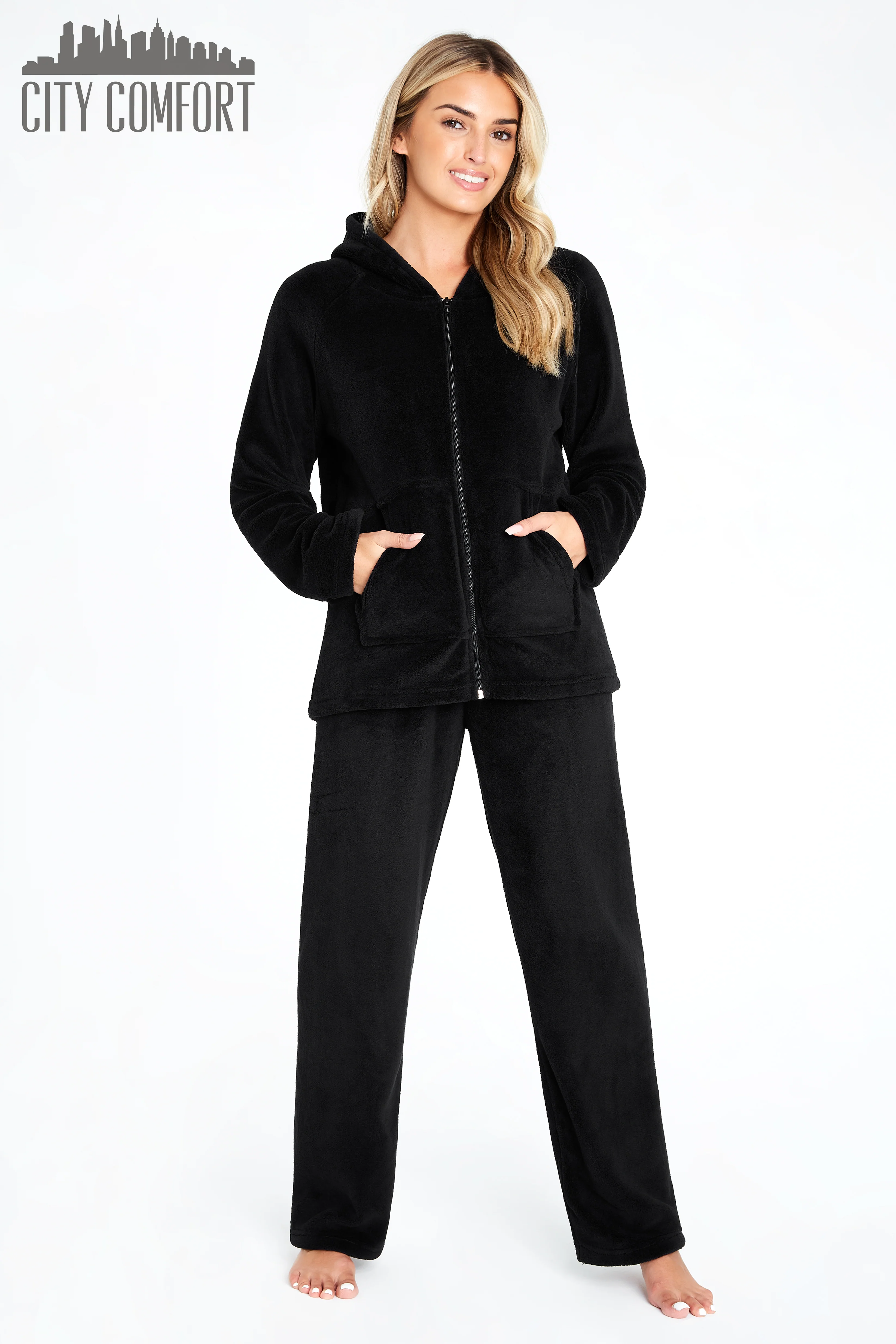 CityComfort Women's Pyjama Sets, Hooded Fleece Pyjamas for Women and Teens - Image 12