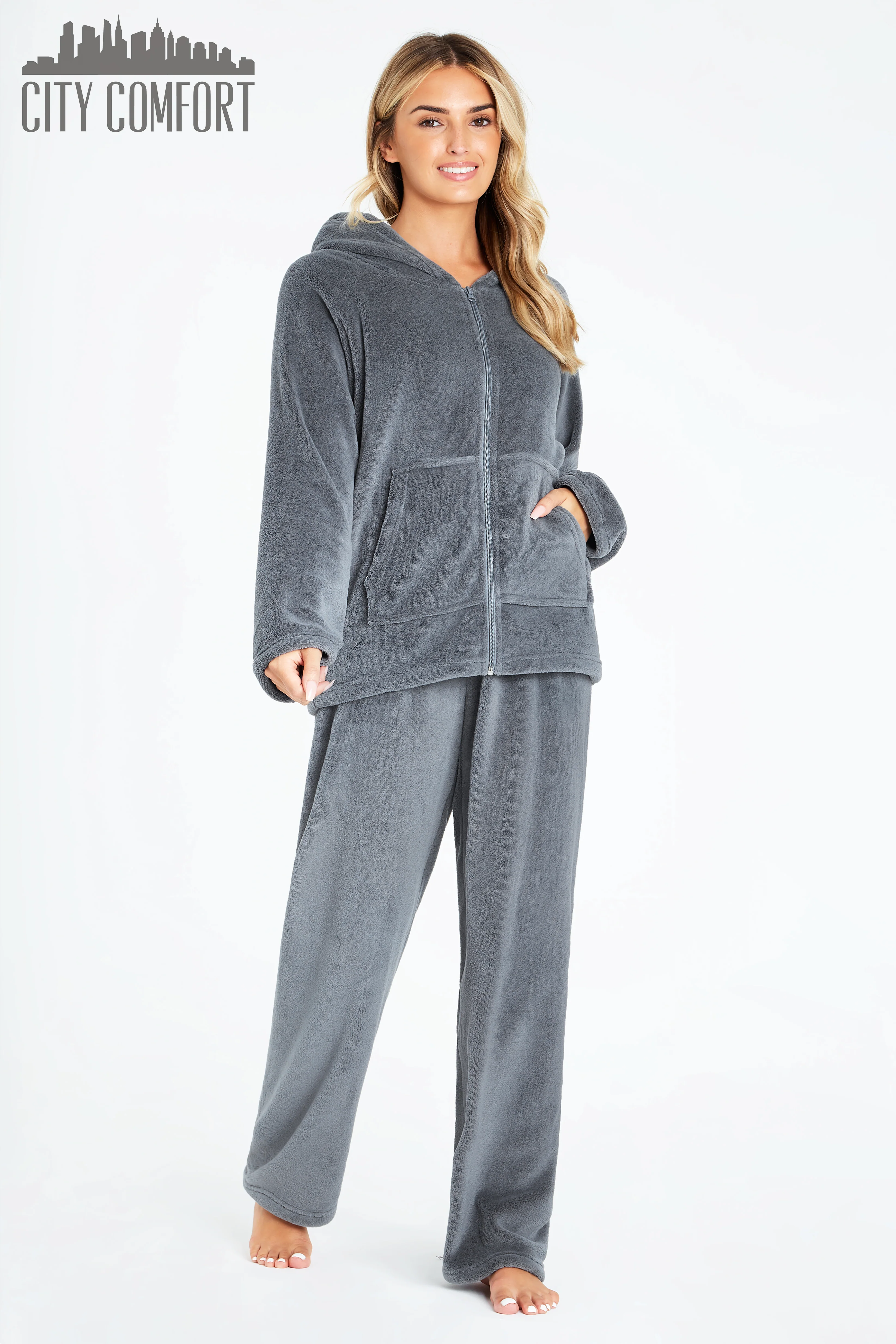 CityComfort Women's Pyjama Sets, Hooded Fleece Pyjamas for Women and Teens - Image 17