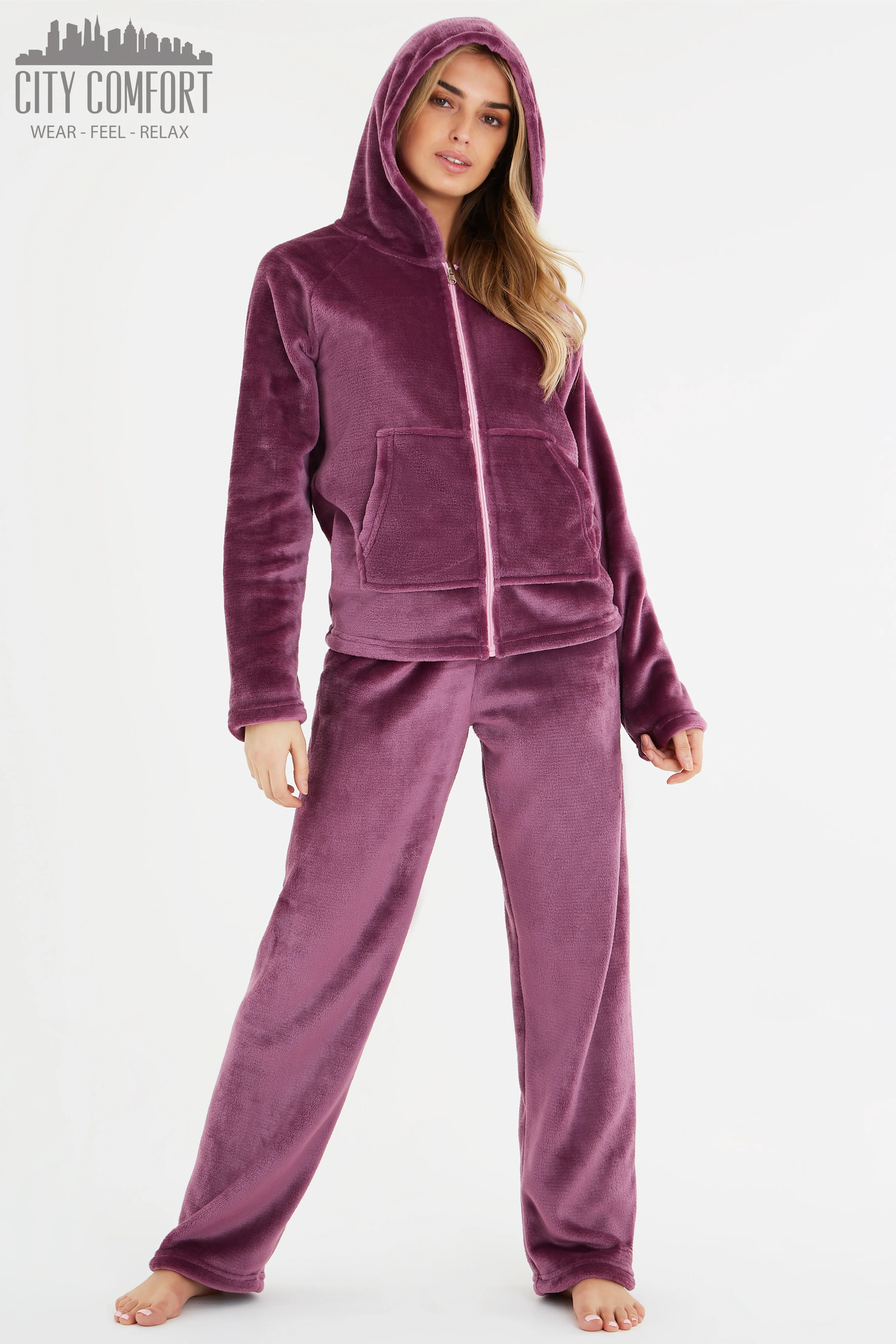 CityComfort Women's Pyjama Sets, Hooded Fleece Pyjamas for Women and Teens - Image 36