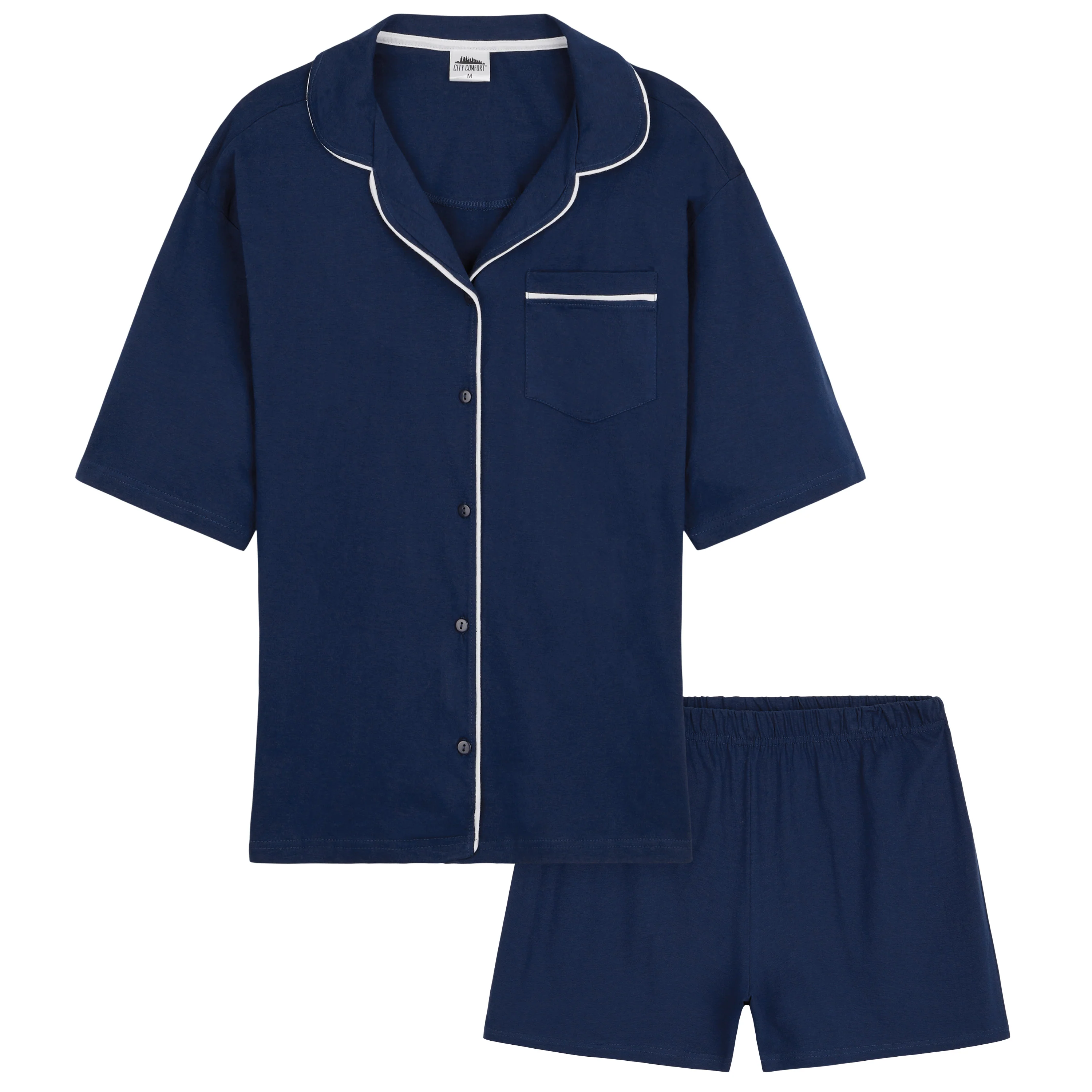 CityComfort Womens Pyjamas Set 2 Pcs Short Button Down PJs Comfy Soft Loungewear - Image 14