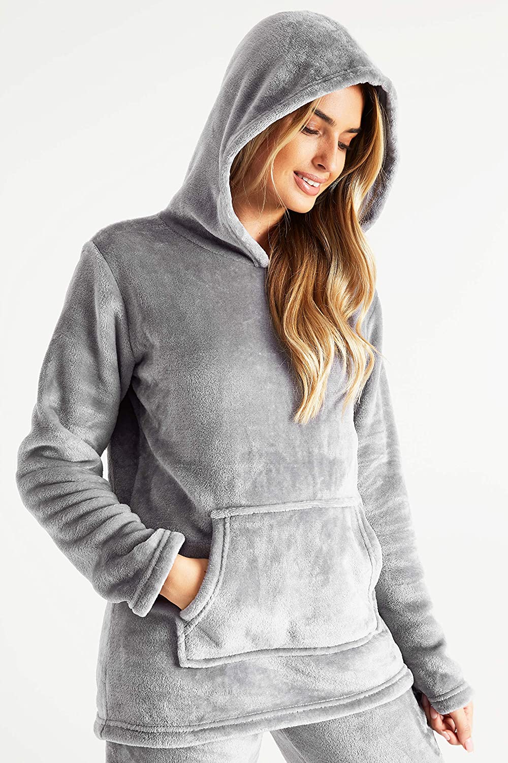 CityComfort Pyjamas Set for Women and Teens Fleece Hooded Long PJs Warm Loungewear Fluffy Nightwear Soft Cosy Sleepwear Gifts for Her - Image 12