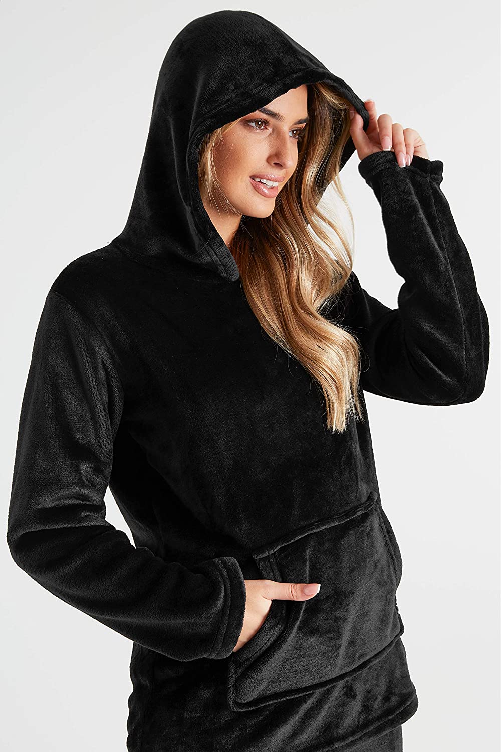 CityComfort Pyjamas Set for Women and Teens Fleece Hooded Long PJs Warm Loungewear Fluffy Nightwear Soft Cosy Sleepwear Gifts for Her - Image 4