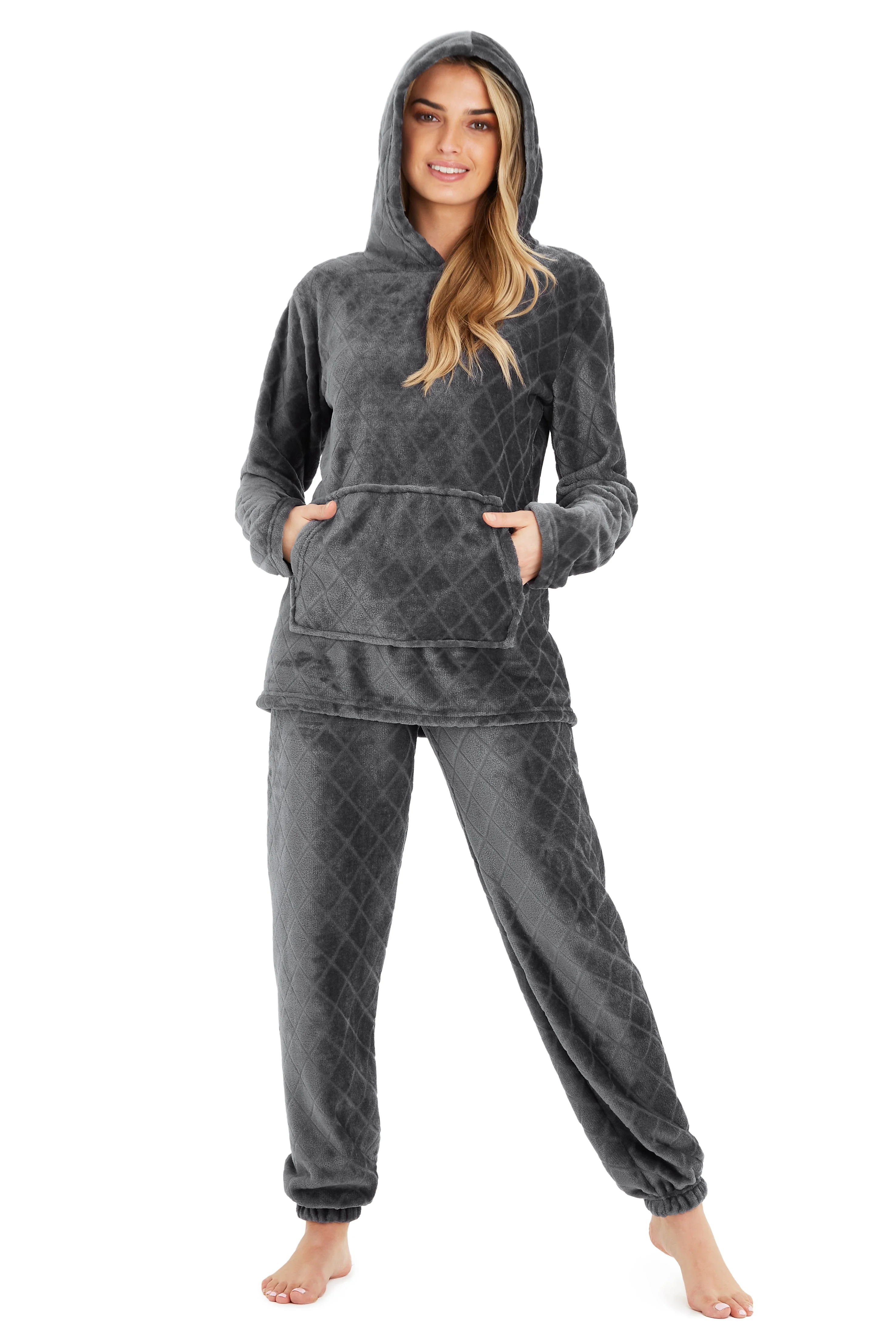 CityComfort Pyjamas Set for Women and Teens Fleece Hooded Long PJs Warm Loungewear Fluffy Nightwear Soft Cosy Sleepwear Gifts for Her - Image 56