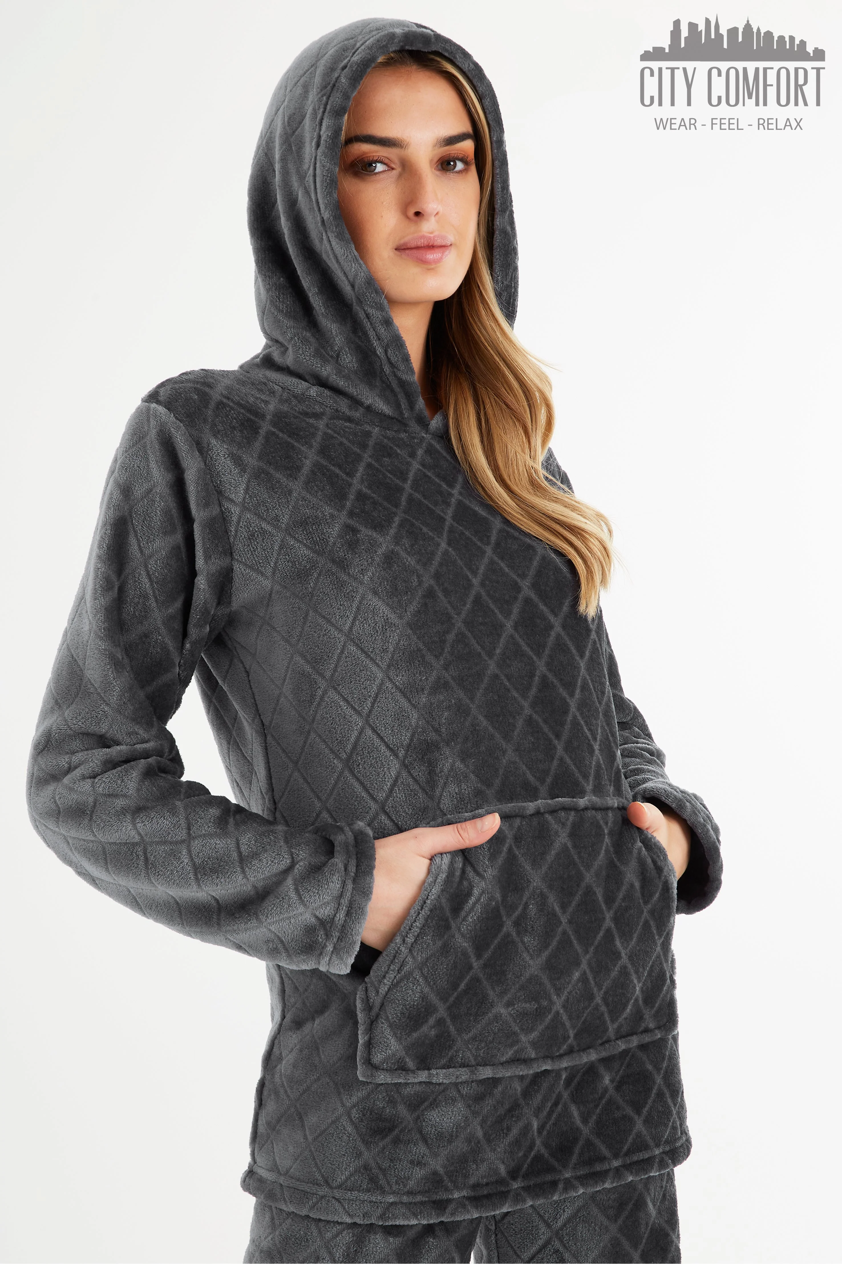 CityComfort Pyjamas Set for Women and Teens Fleece Hooded Long PJs Warm Loungewear Fluffy Nightwear Soft Cosy Sleepwear Gifts for Her - Image 58