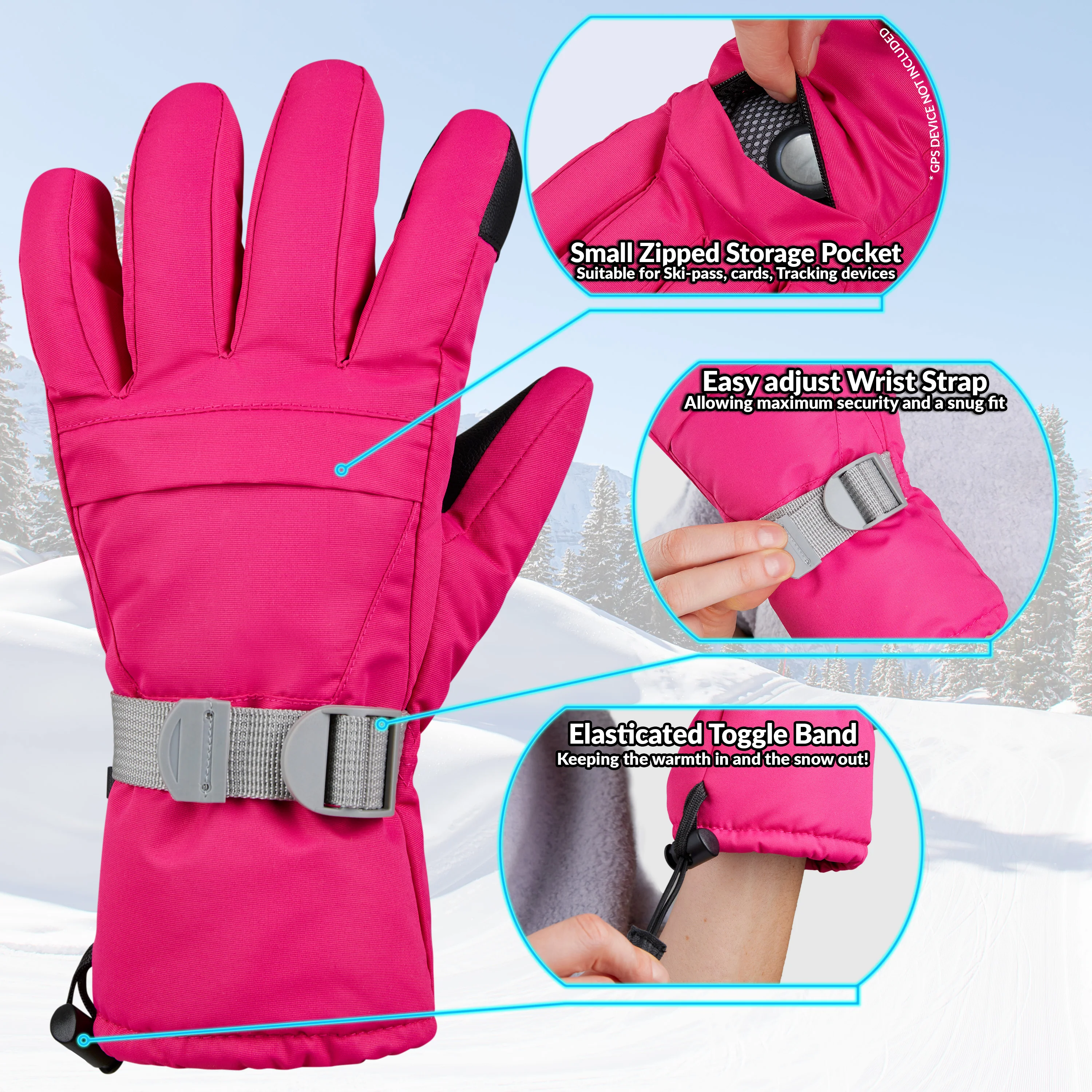 CityComfort Womens Skiing Gloves - Fleece Lined Touch Screen Gloves - Image 11