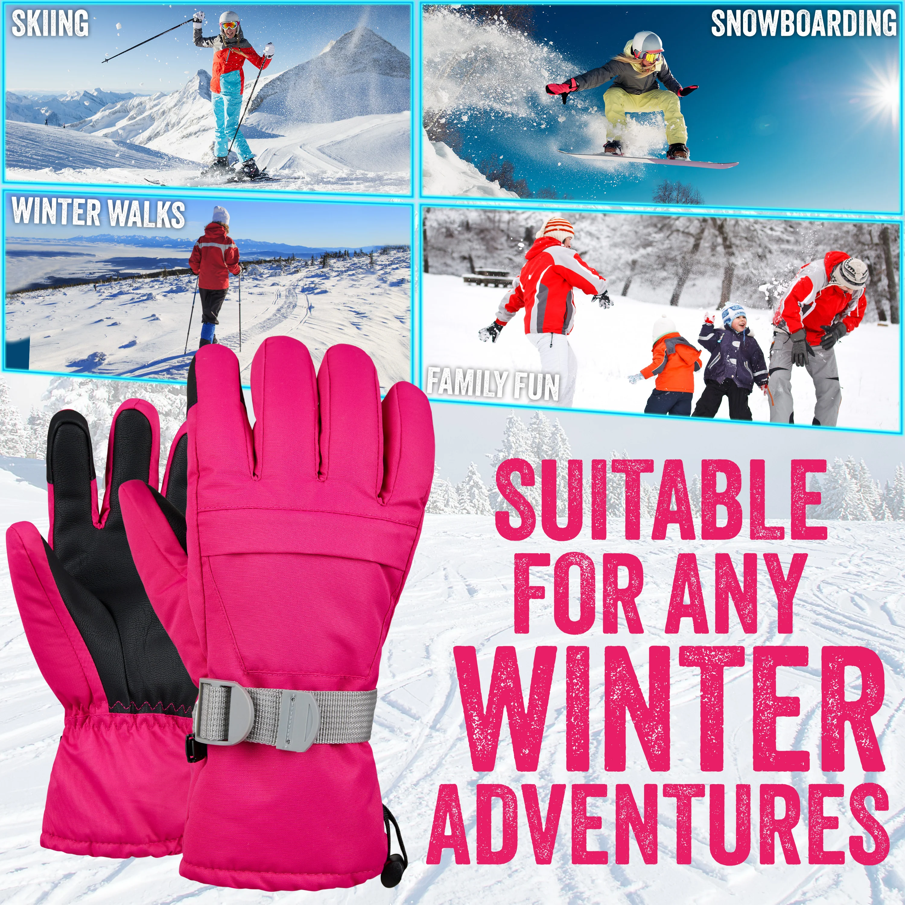CityComfort Womens Skiing Gloves - Fleece Lined Touch Screen Gloves - Image 13