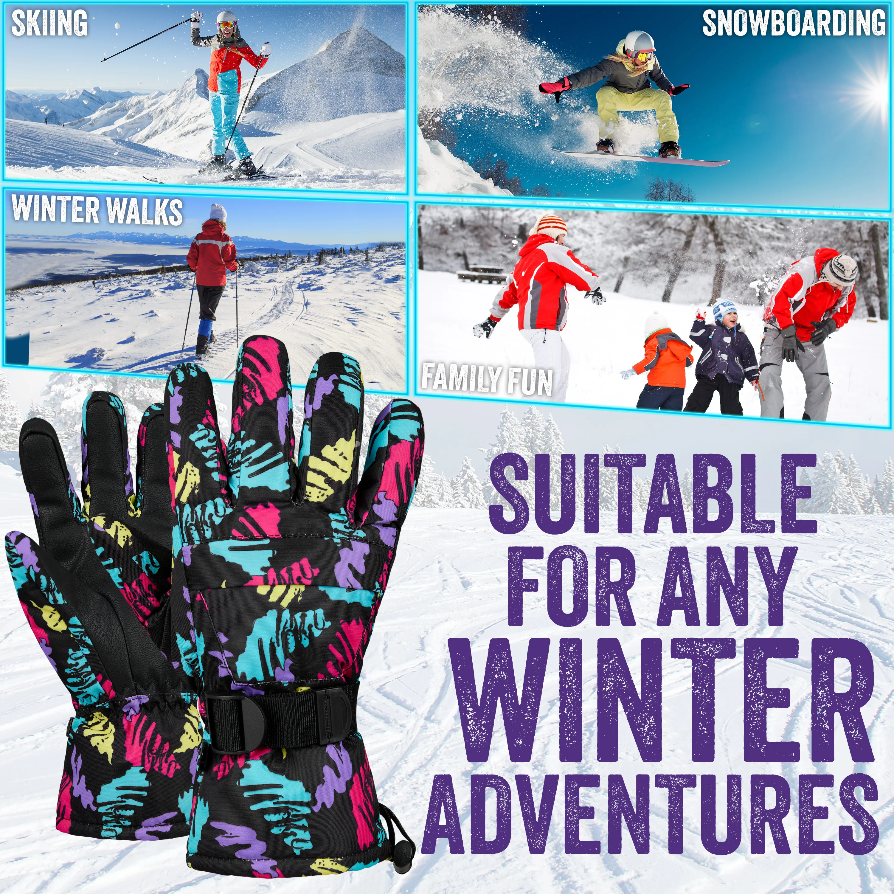 CityComfort Womens Skiing Gloves - Fleece Lined Touch Screen Gloves - Image 19