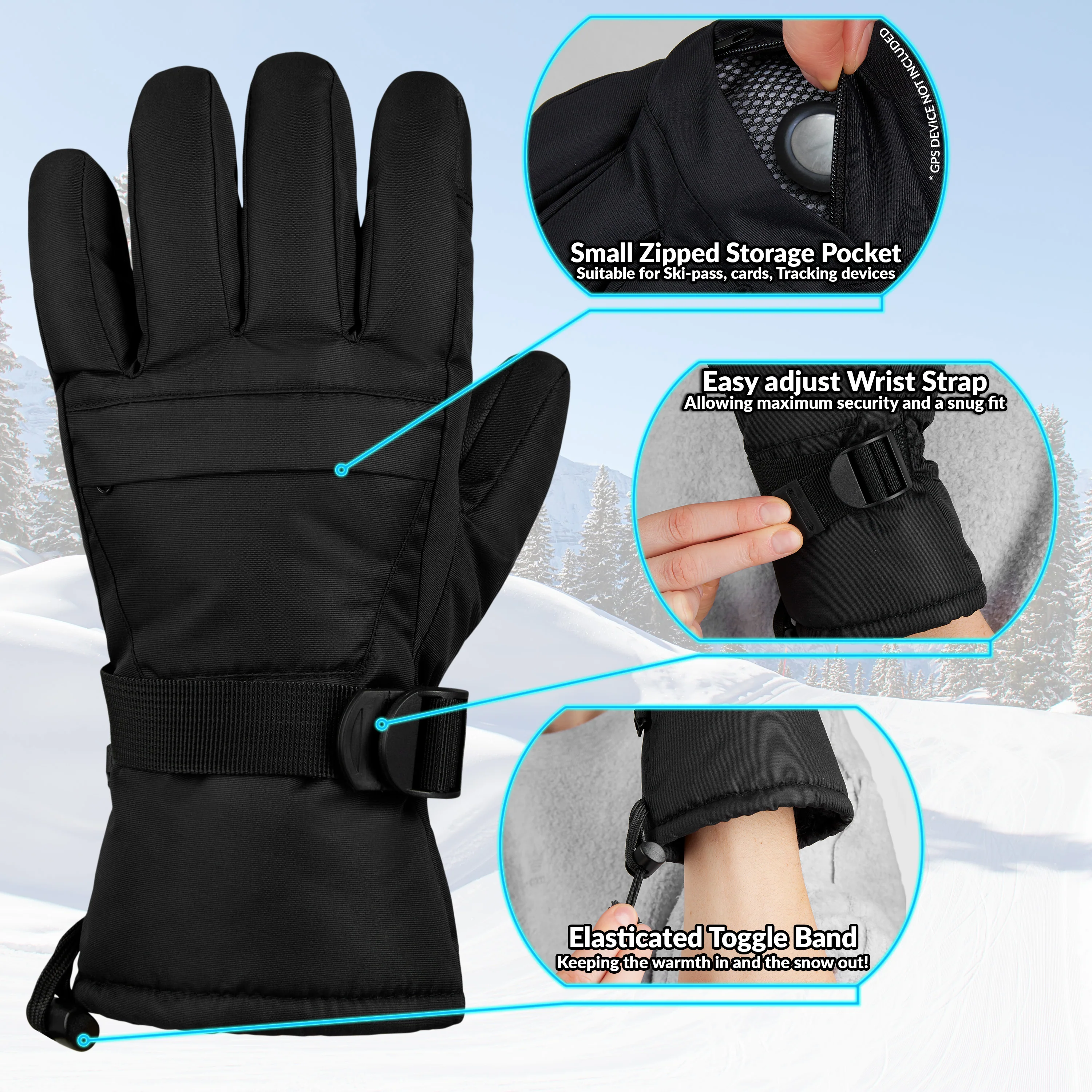 CityComfort Womens Skiing Gloves - Fleece Lined Touch Screen Gloves - Image 5