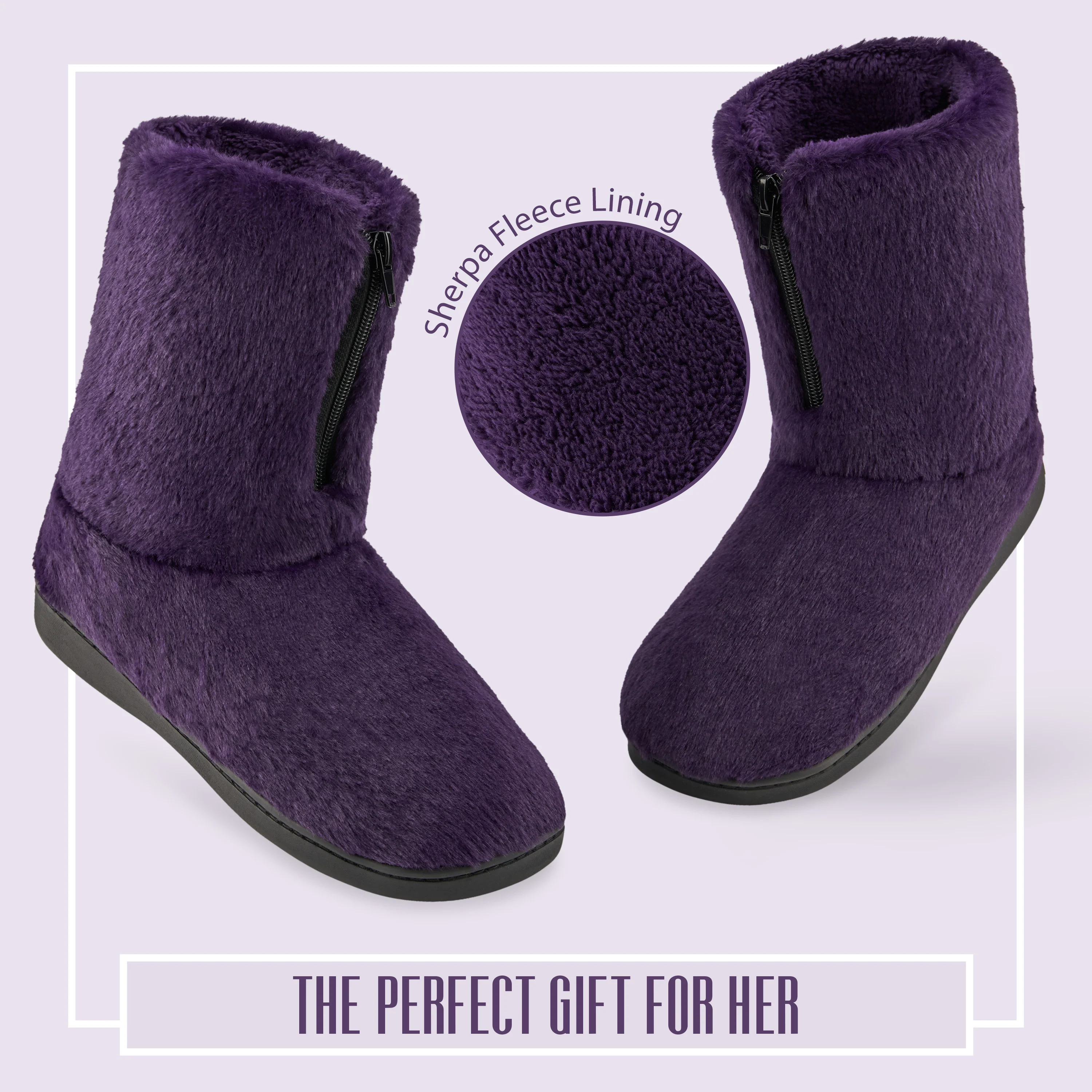CityComfort Womens Slippers - Fluffy Boot Slippers - Image 15