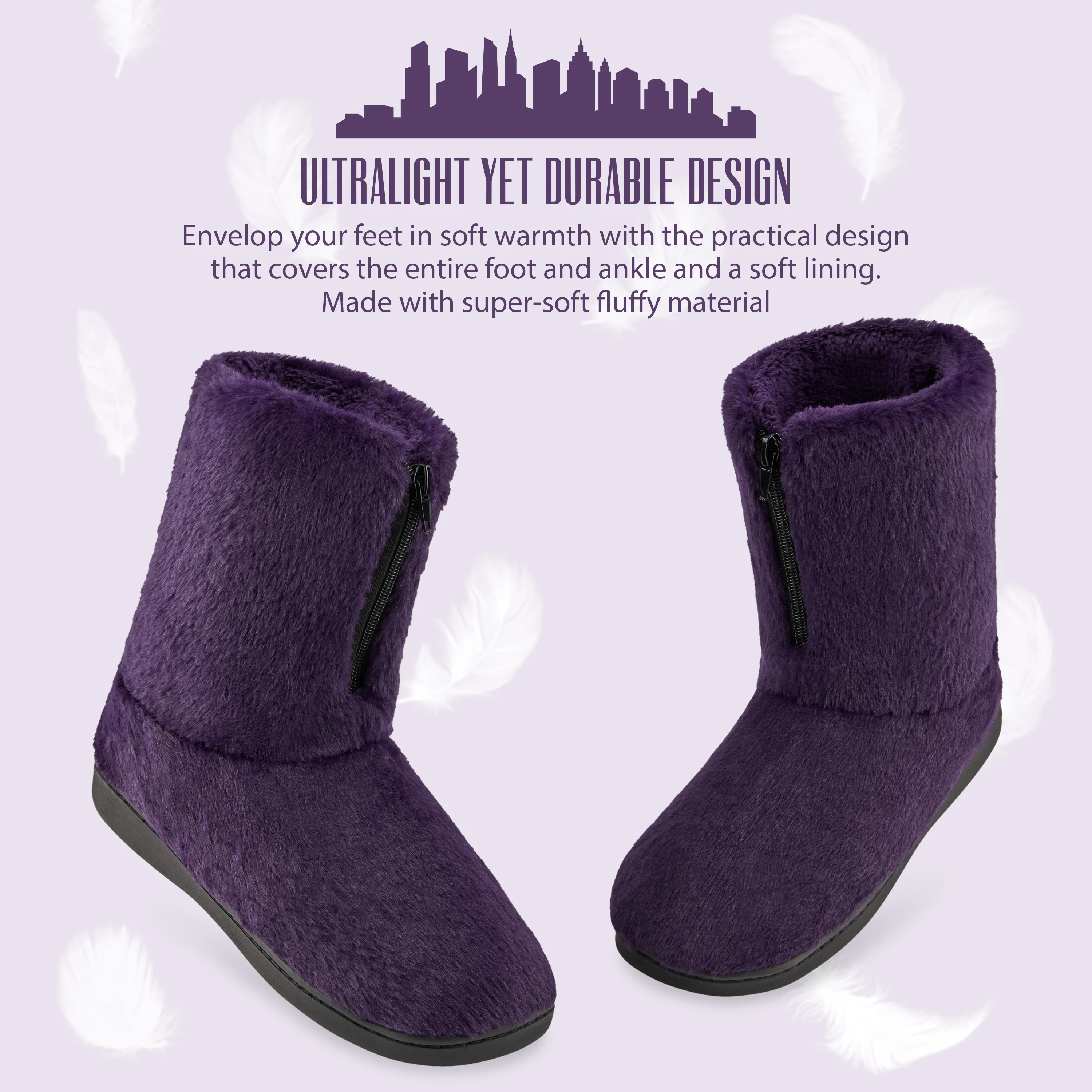 CityComfort Womens Slippers - Fluffy Boot Slippers - Image 18