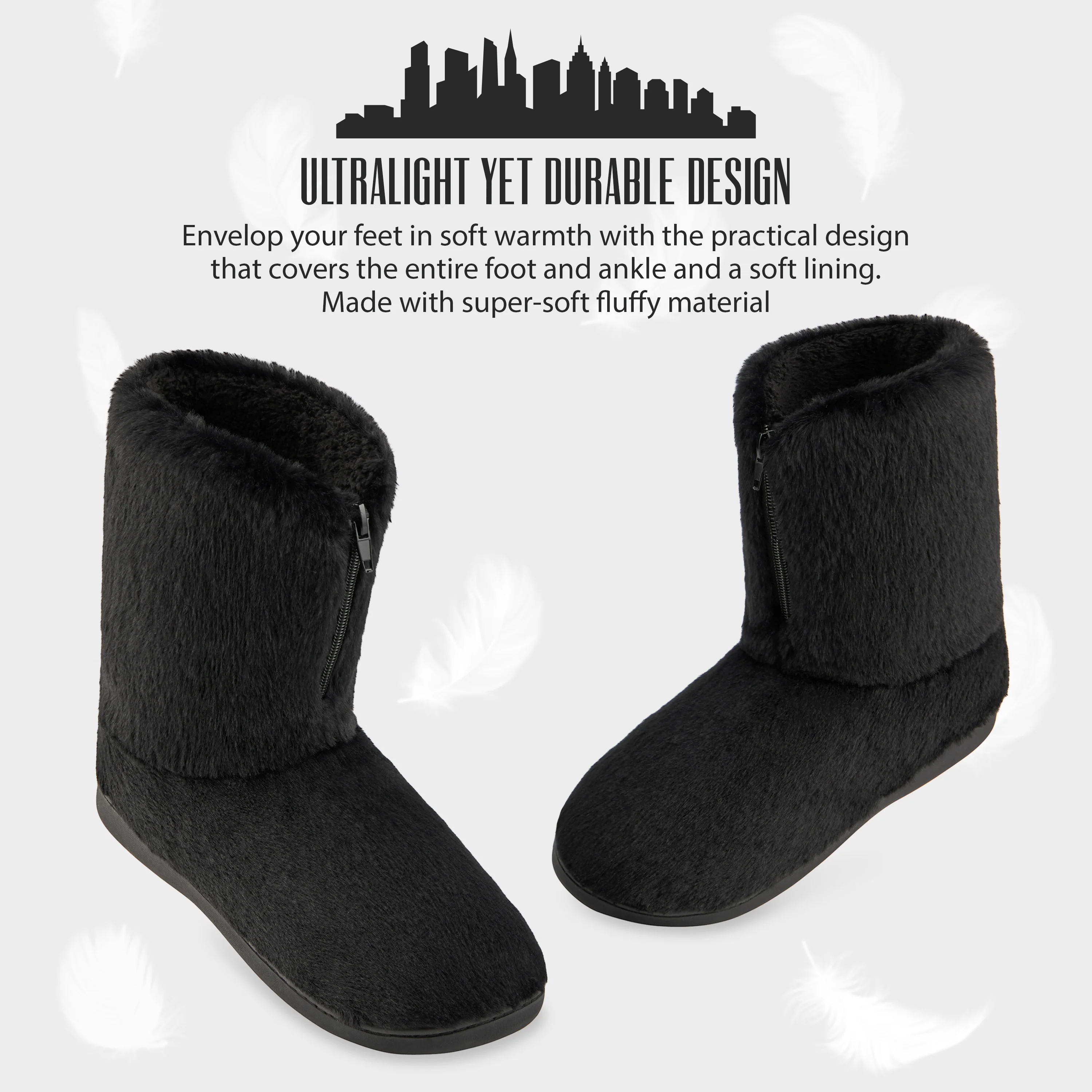 CityComfort Womens Slippers - Fluffy Boot Slippers - Image 6