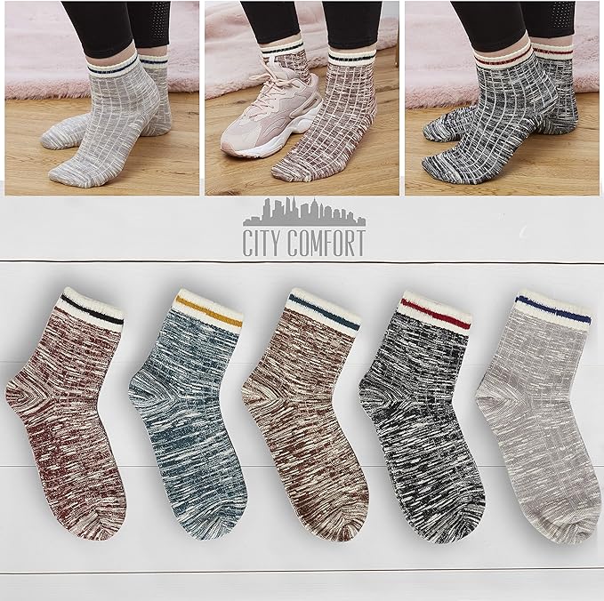 CityComfort Womens Socks, Cotton Ladies size 4-7 Multipack For Teenagers,Unisex - Image 4