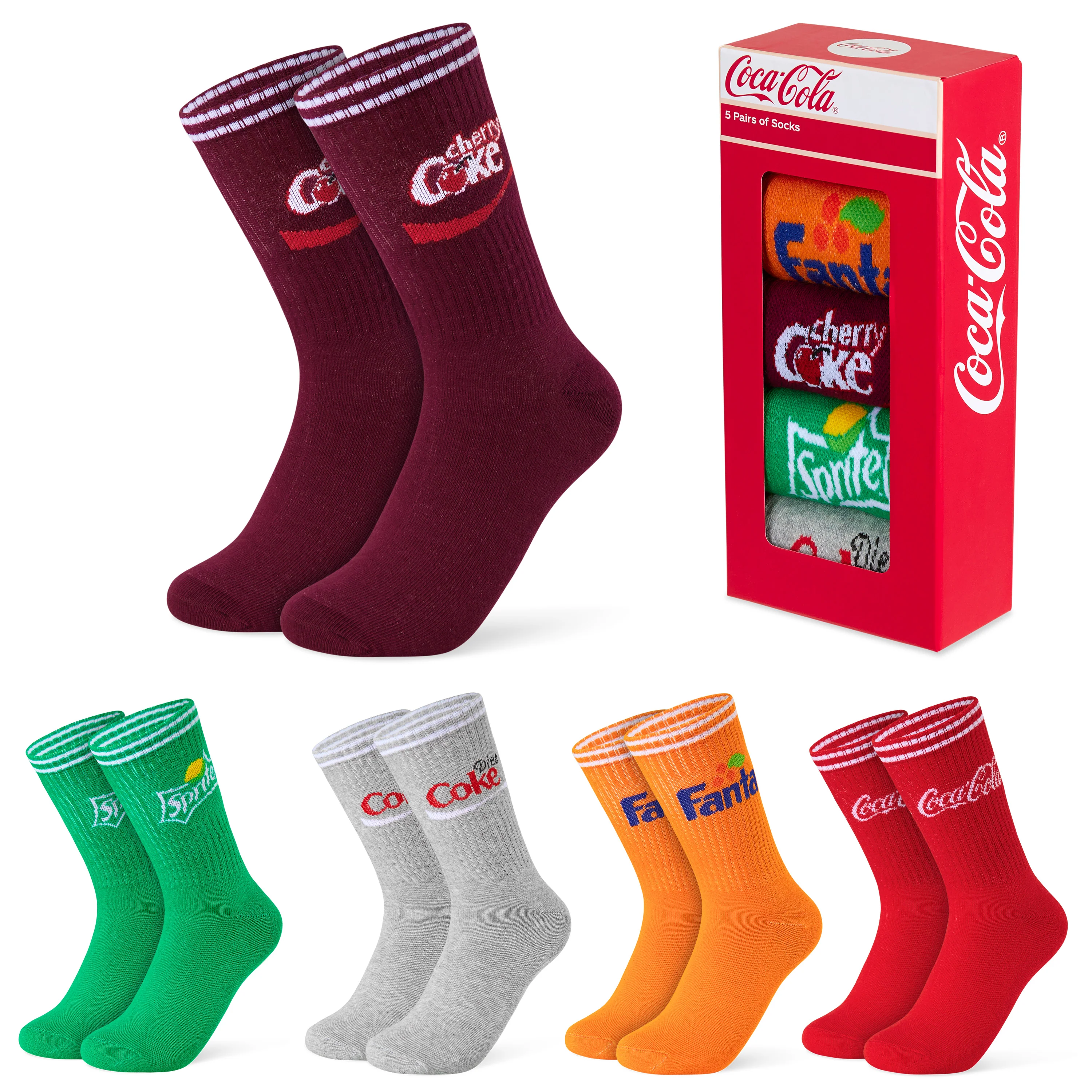 Coca Cola Calf Length Socks for Adults Teenagers