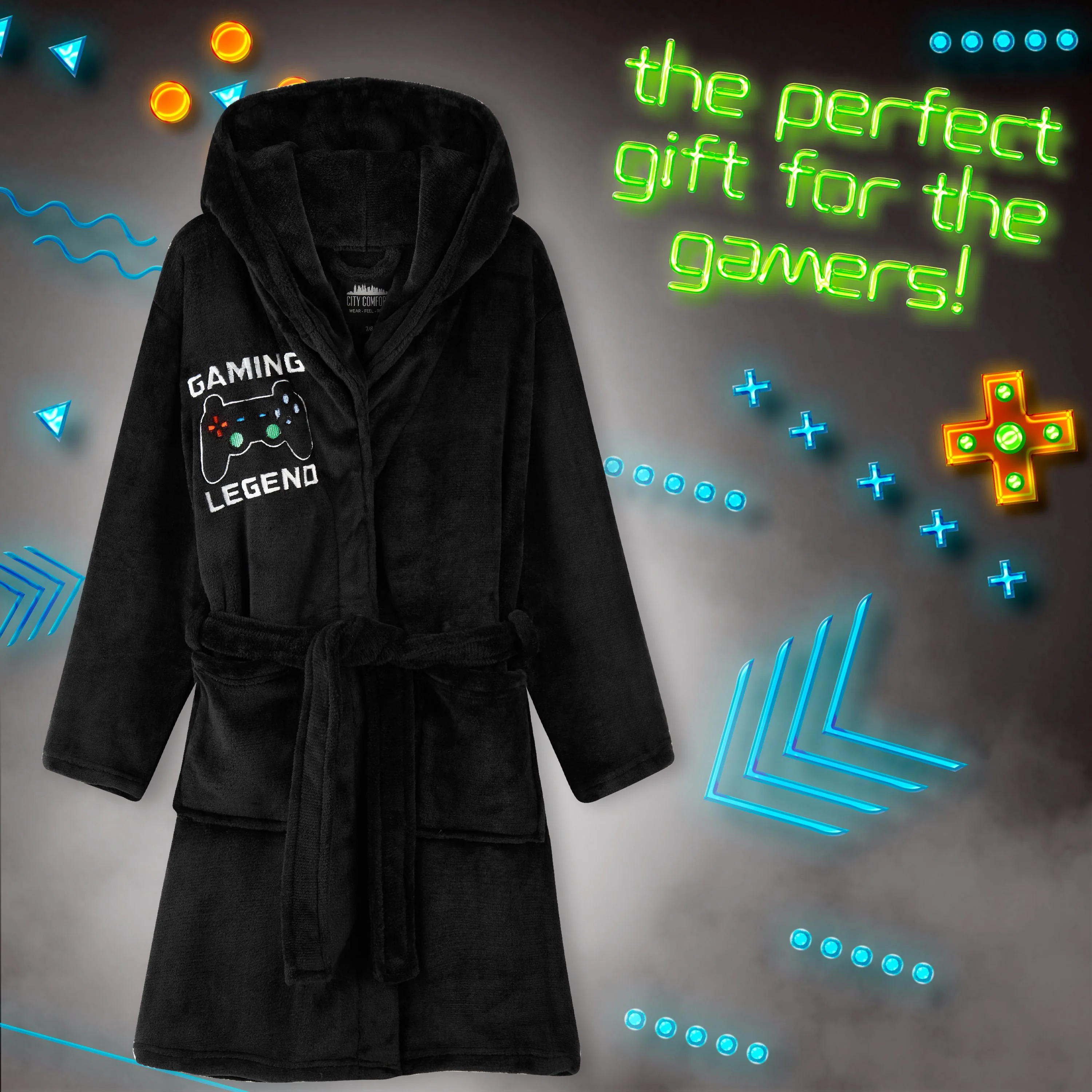 CityComfort Boys Dressing Gown, Gaming Fleece Dressing Gown For Kids - Image 3