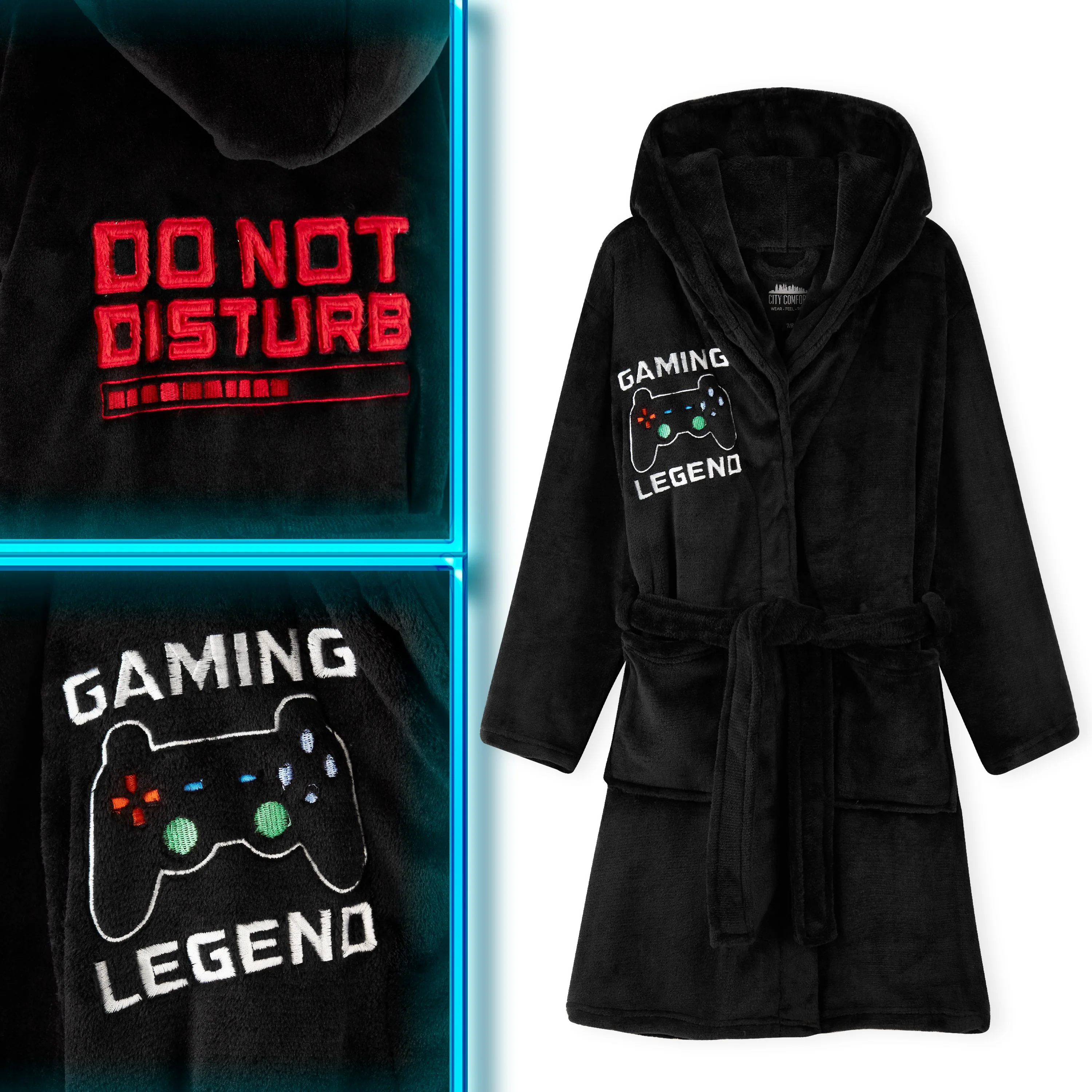 CityComfort Boys Dressing Gown, Gaming Fleece Dressing Gown For Kids - Image 4