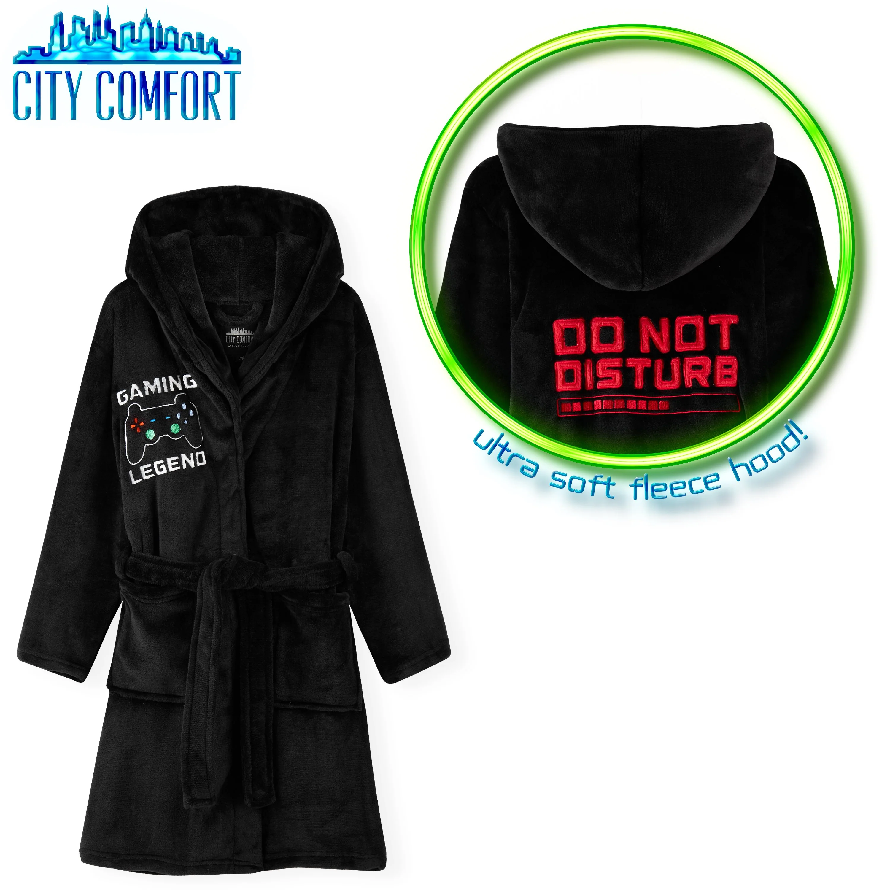 CityComfort Boys Dressing Gown, Gaming Fleece Dressing Gown For Kids - Image 6