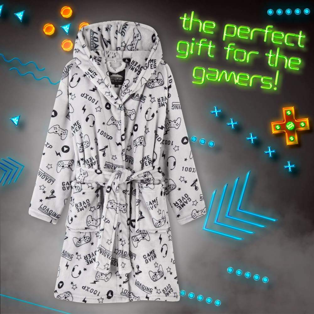 CityComfort Boys Dressing Gown, Gaming Fleece Dressing Gown For Kids - Image 3