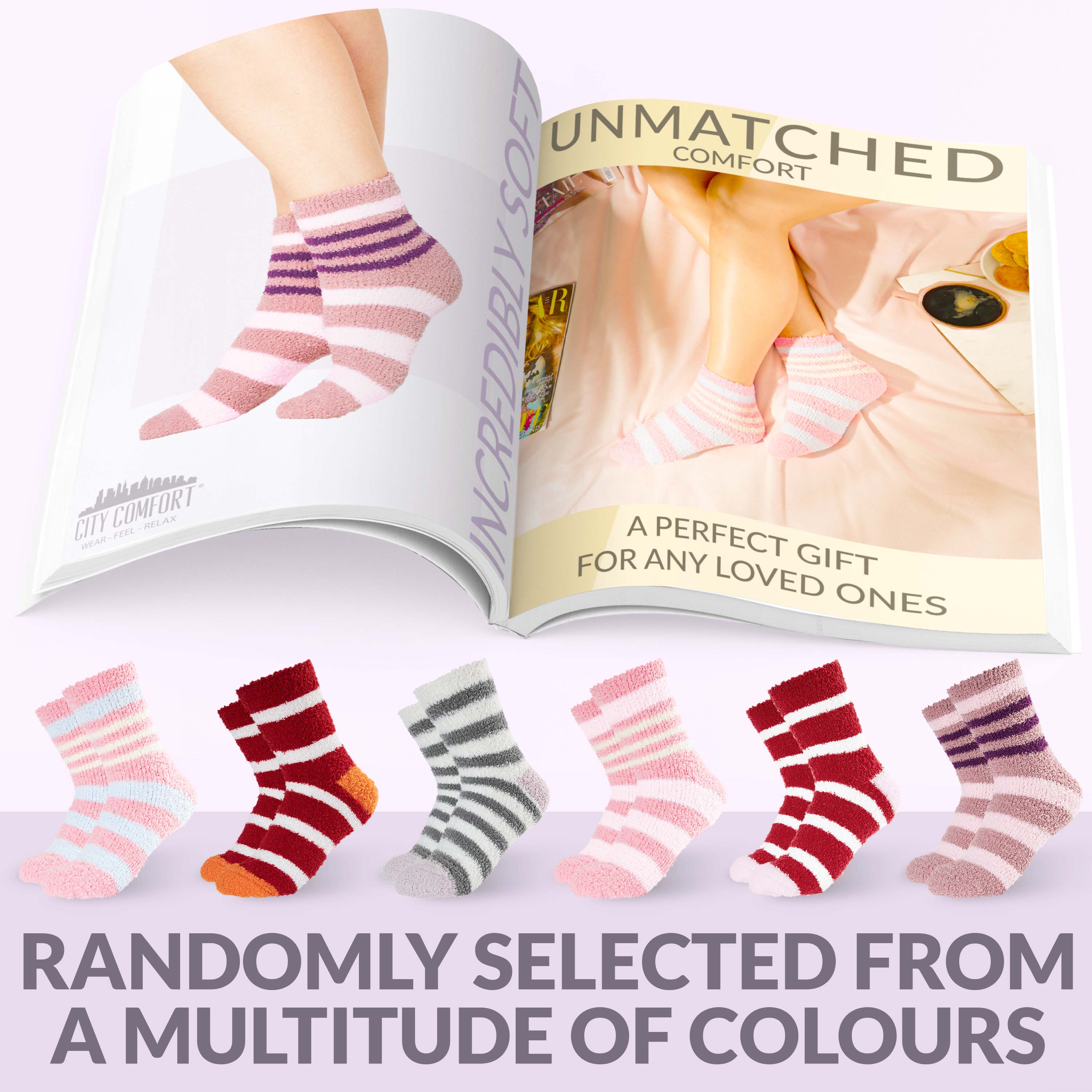 Cosy Winter Socks for Women - Thermal Bed Socks - Pack of 6 - Image 3
