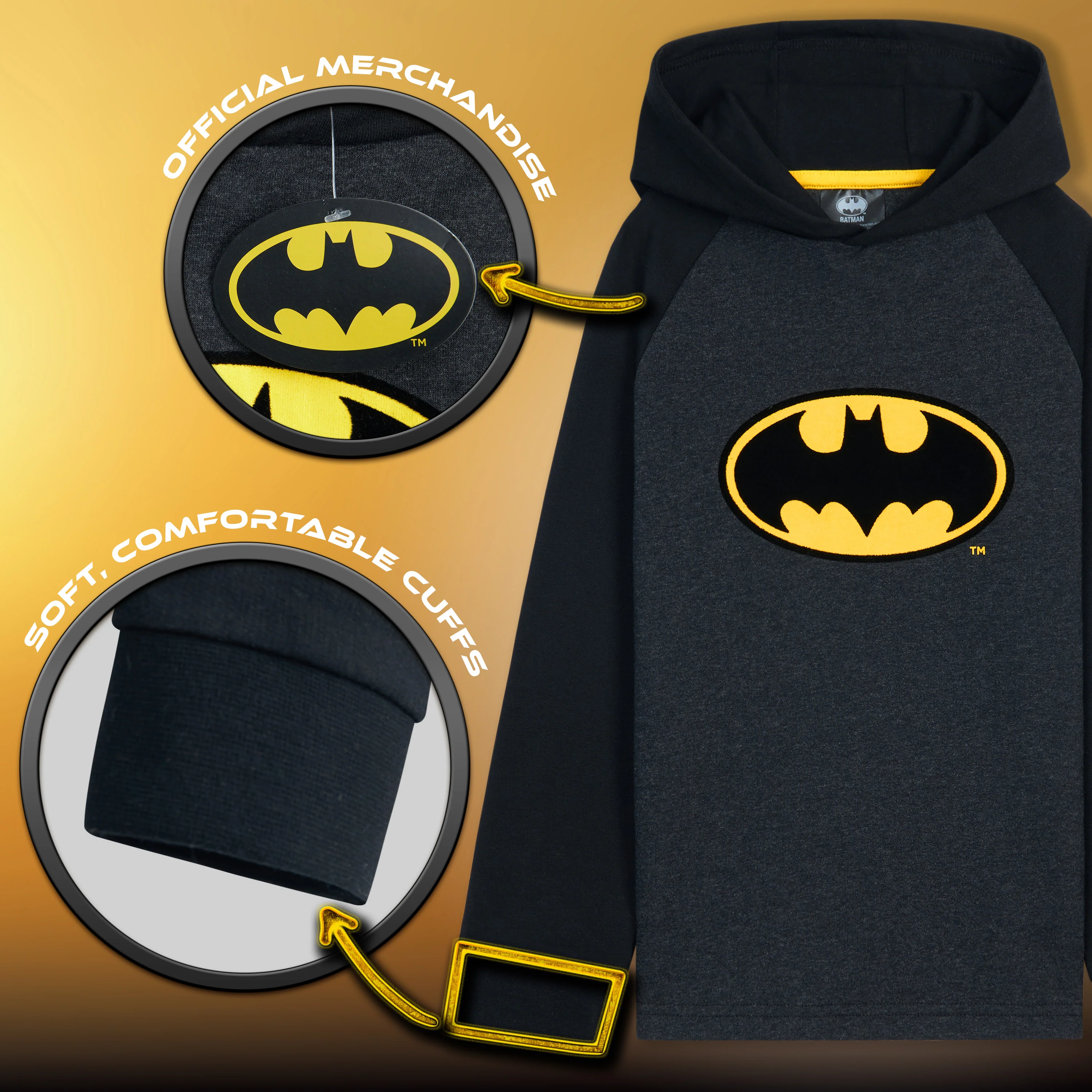DC Comics Batman Hoodie for Kids - Superhero Boys' Hoodies - Image 6