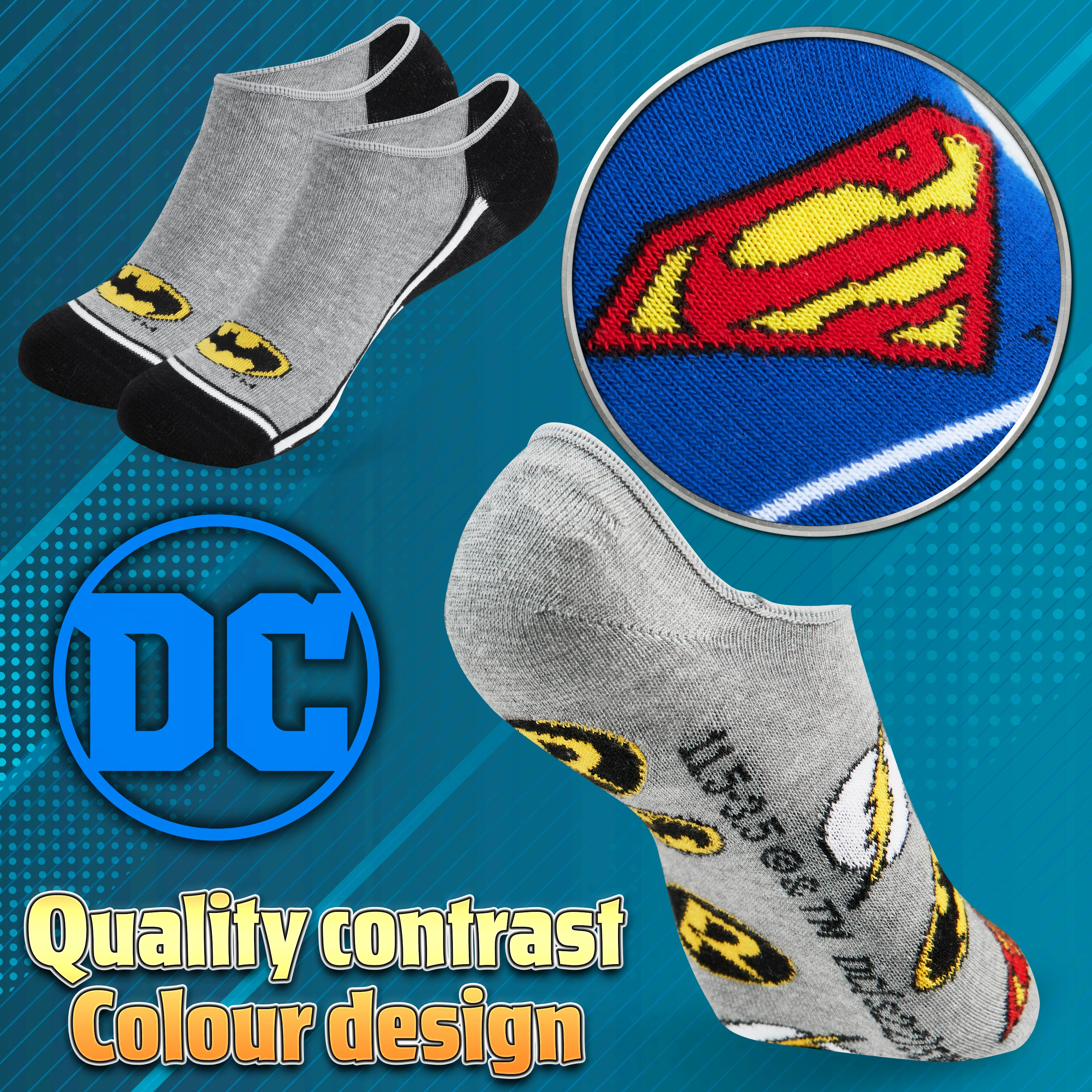 DC Comics Boys Liner Socks, Invisible No Show Stretchy Socks - Boys Gifts - Image 5