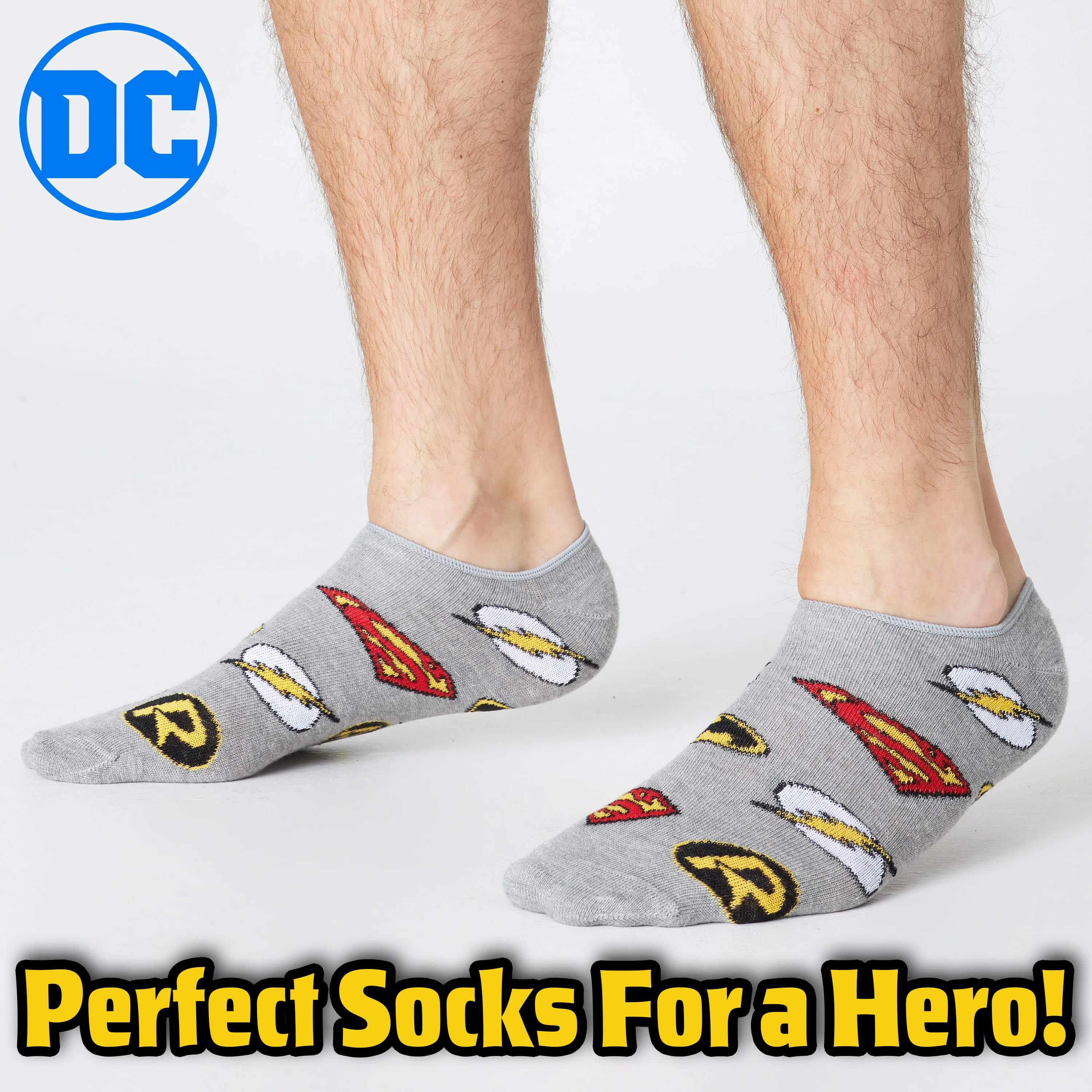 DC Comics Invisible Socks Men - Pack of 5 Summer No Show Socks Men, Teenagers Batman Superman Size 8-11 Trainer Socks - Image 7