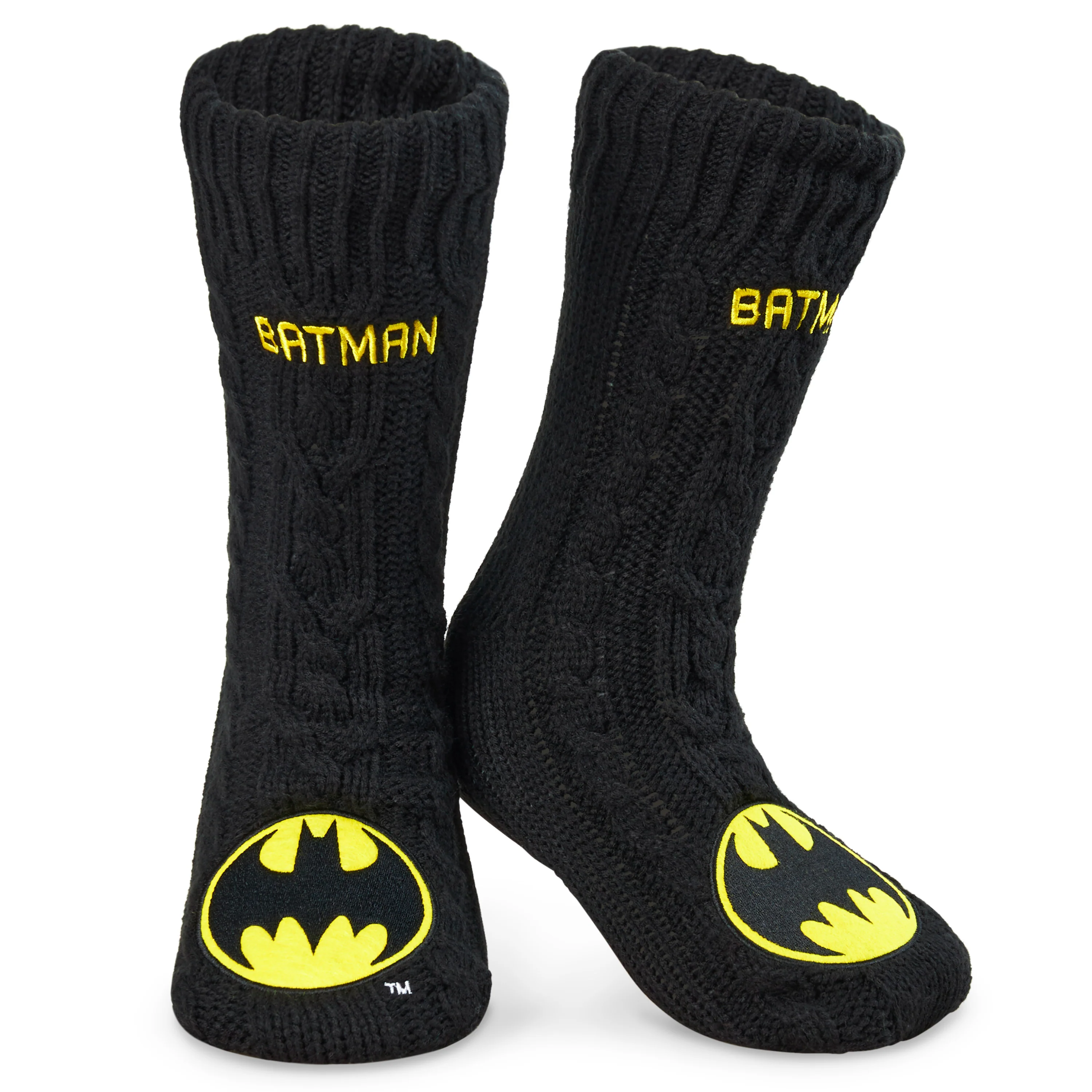 DC Comics Mens Slipper Socks, Batman Mens Fluffy Socks, Gifts for Men
