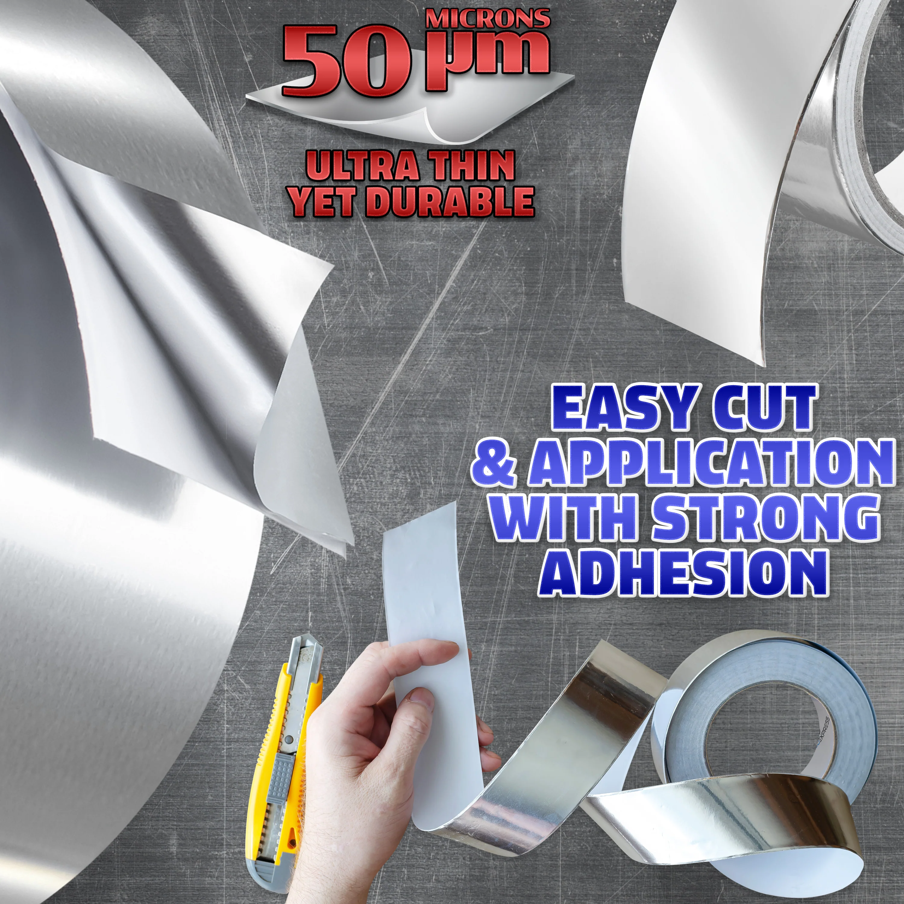 DECO EXPRESS Aluminium Adhesive Tape - Insulation Tape - 10 M, 8 Pcs - Image 3