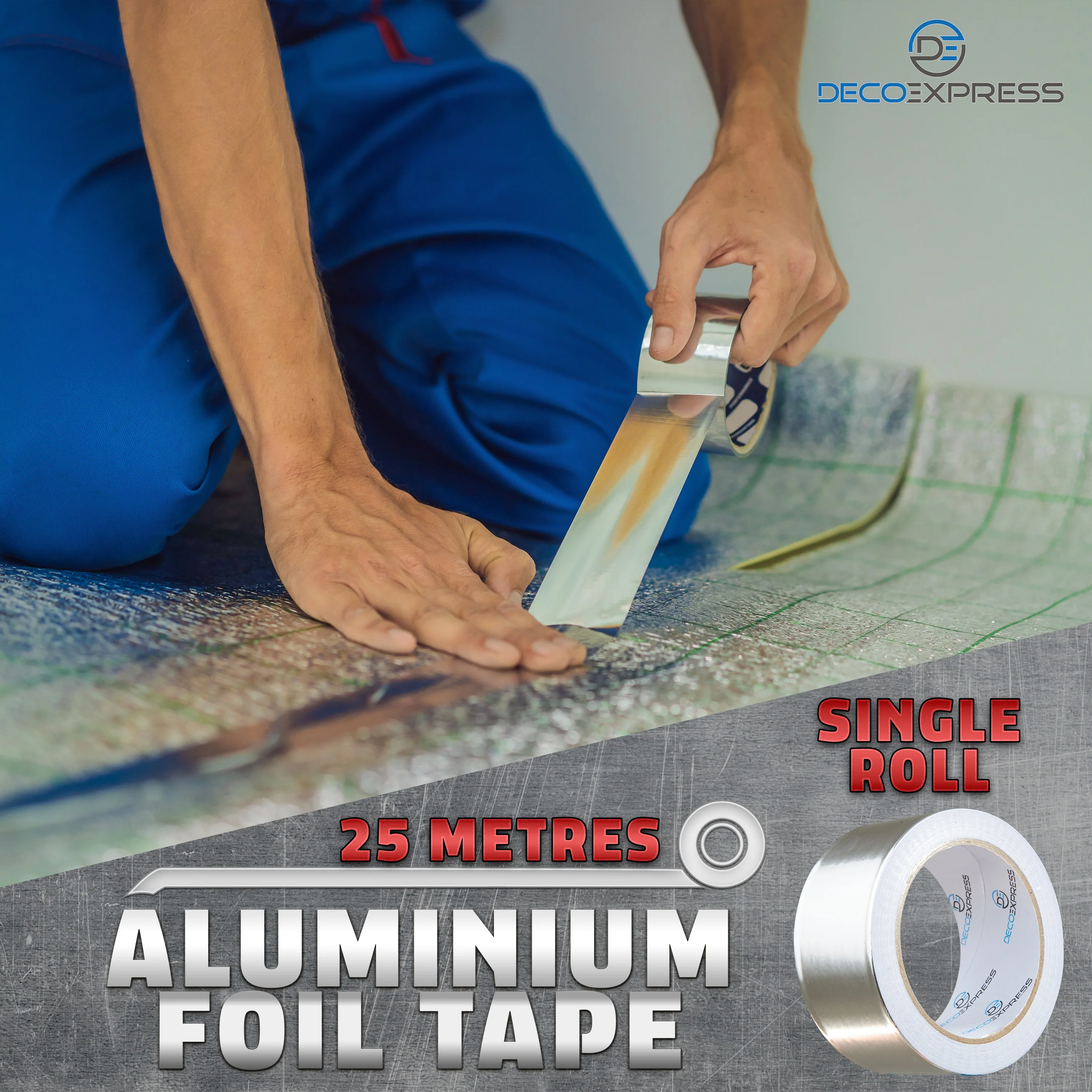 DECO EXPRESS Aluminium Adhesive Tape - Insulation Tape - 25 M, 1 Pcs - Image 2