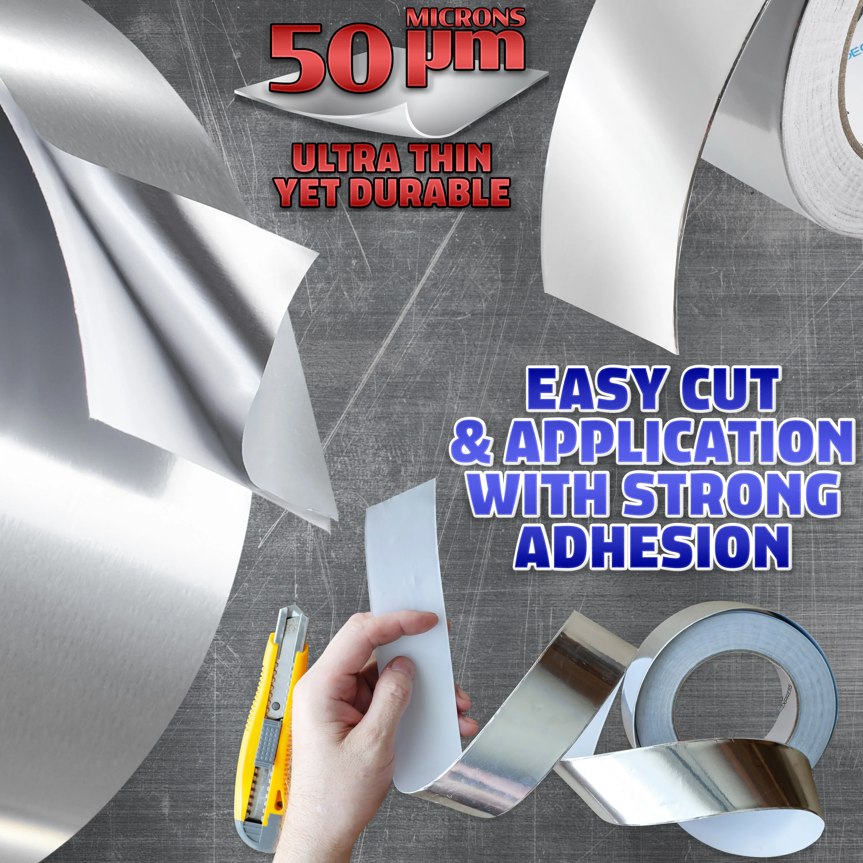 DECO EXPRESS Aluminium Adhesive Tape - Insulation Tape - 25 M, 8 Pcs - Image 3