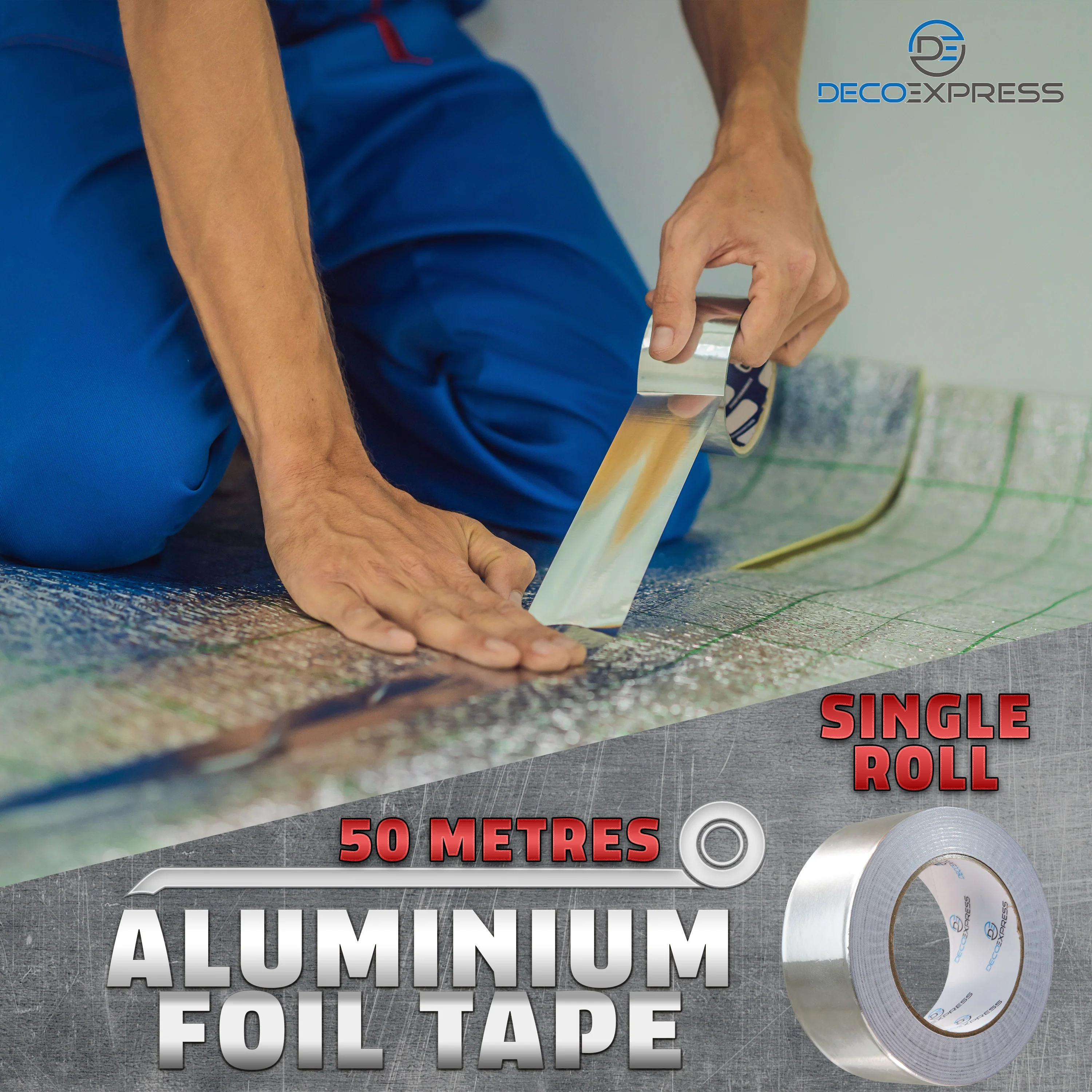 DECO EXPRESS Aluminium Adhesive Tape - Insulation Tape - 50 M, 1 Pcs - Image 2