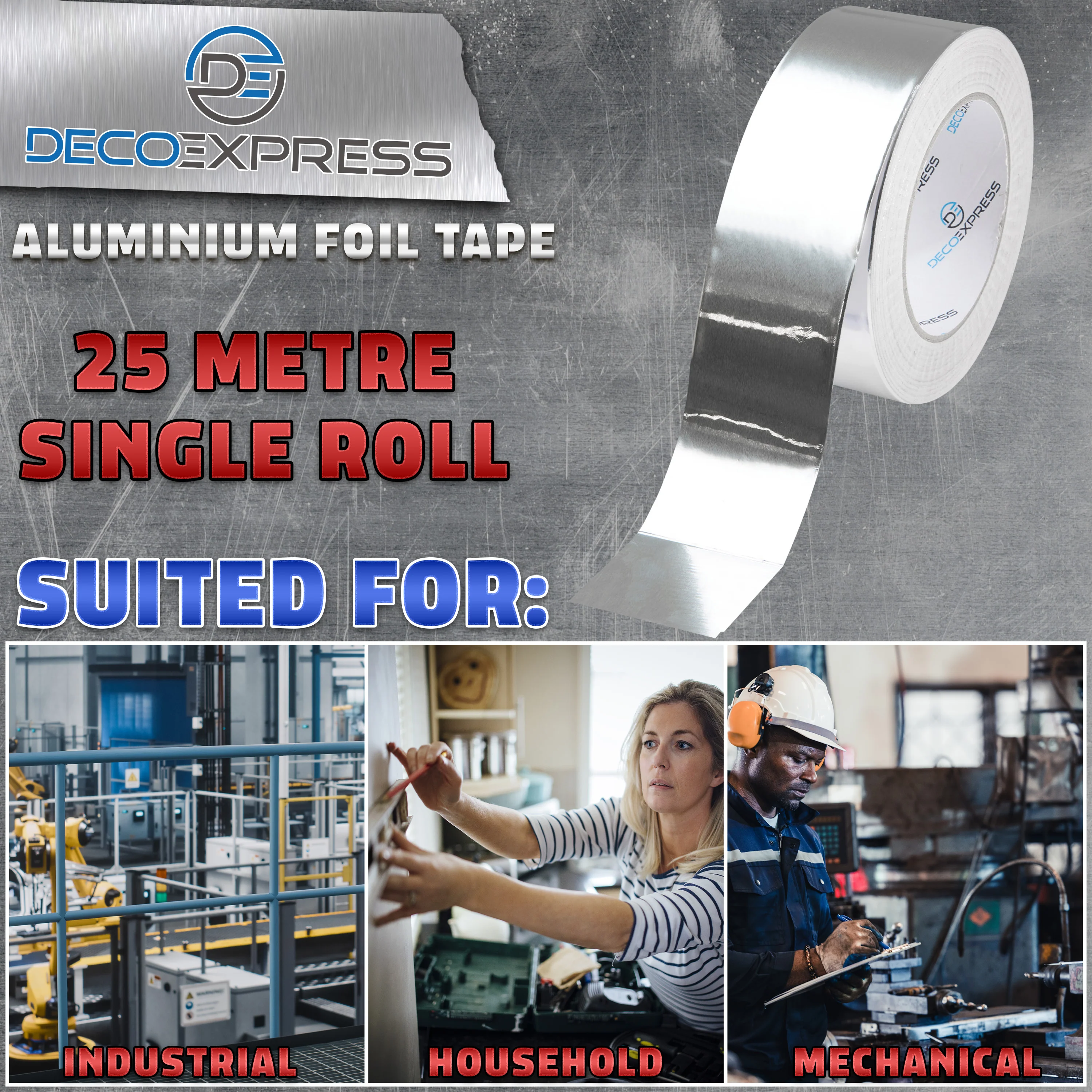 DECO EXPRESS Aluminium Adhesive Tape - Insulation Tape - 50 M, 1 Pcs - Image 6