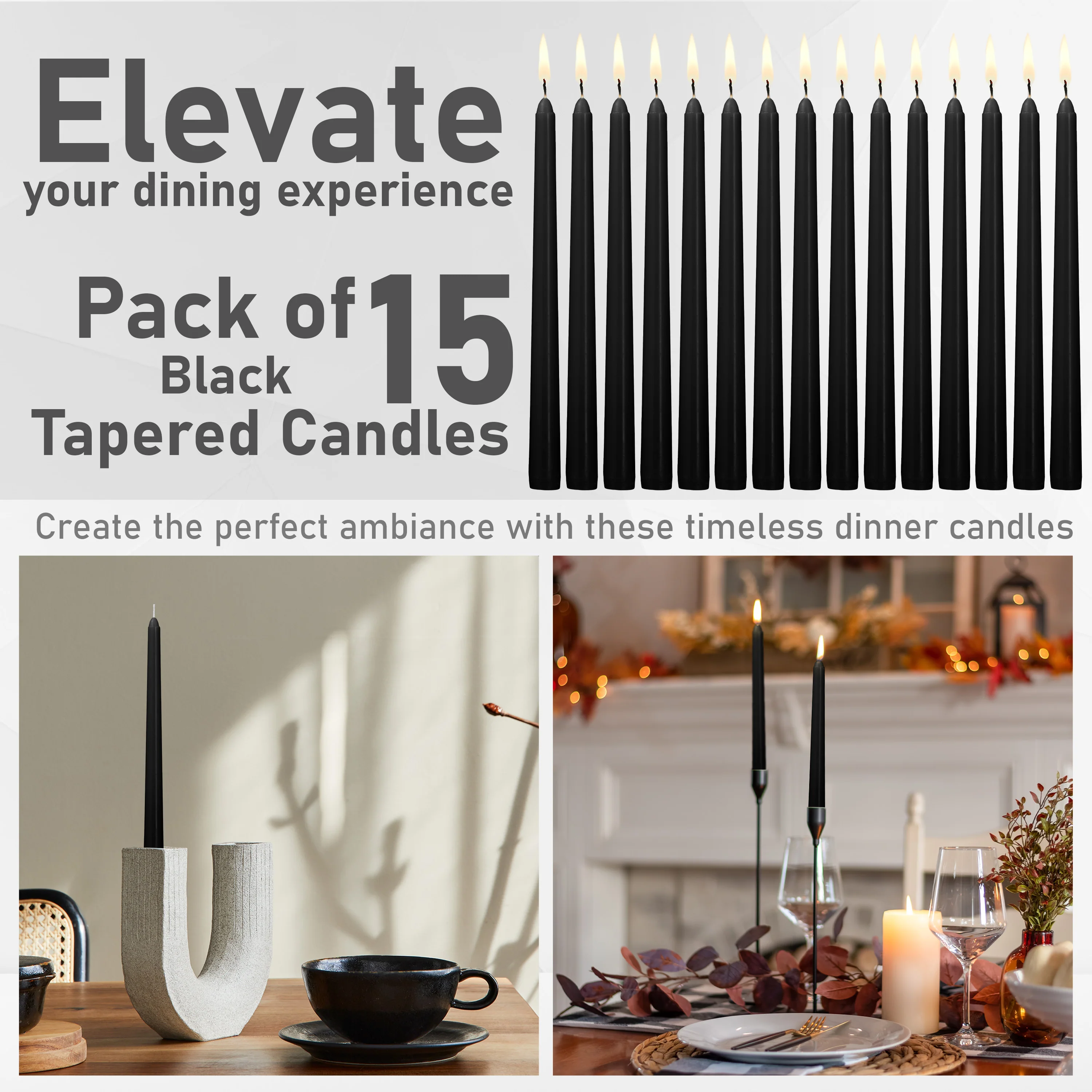 DECO EXPRESS Candles Set Classic Dripless Tapered Metallic Unscented 8H Burning Time, Decorative Dinner Candles for Restaurant Home Christmas - Image 16