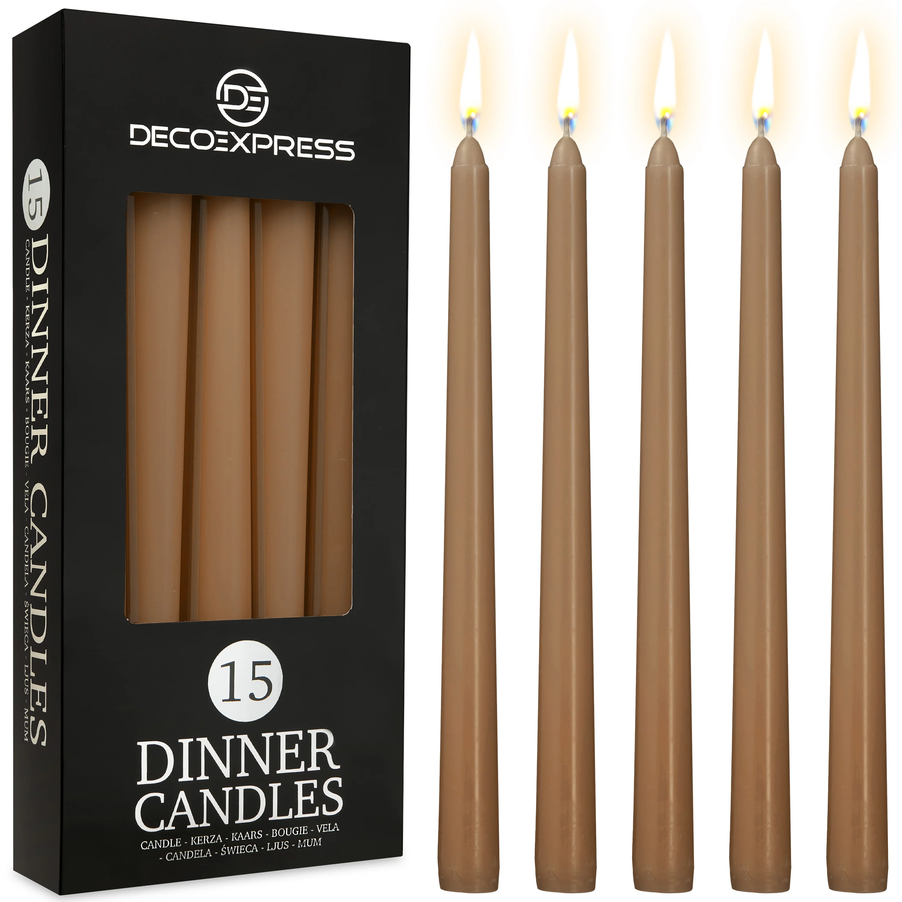 DECO EXPRESS Candles Set Classic Dripless Tapered Metallic Unscented 8H Burning Time, Decorative Dinner Candles for Restaurant Home Christmas - Image 19