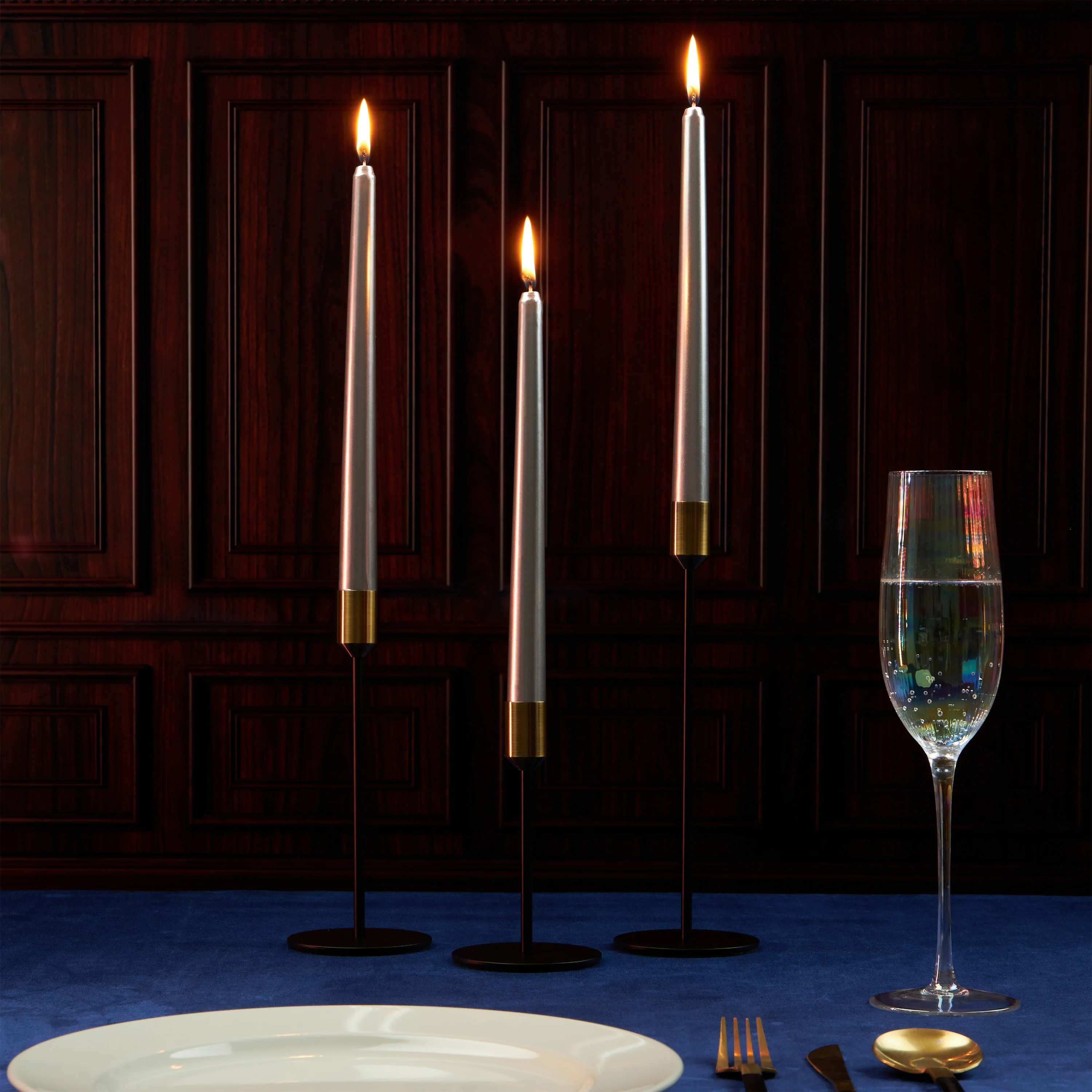 DECO EXPRESS Candles Set Classic Dripless Tapered Metallic Unscented 8H Burning Time, Decorative Dinner Candles for Restaurant Home Christmas - Image 50