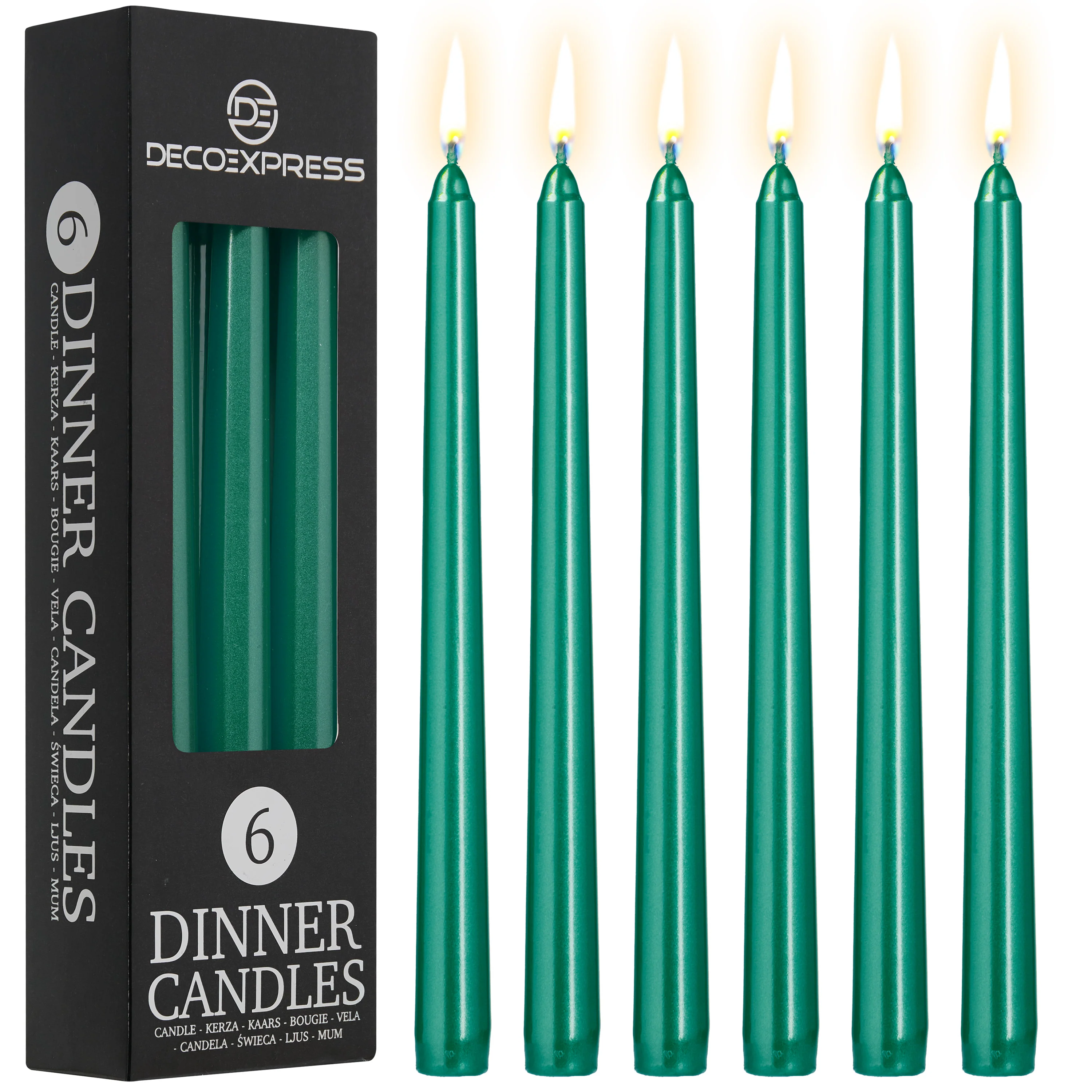 DECO EXPRESS Candles Set Classic Dripless Tapered Metallic Unscented 8H Burning Time, Decorative Dinner Candles for Restaurant Home Christmas - Image 8