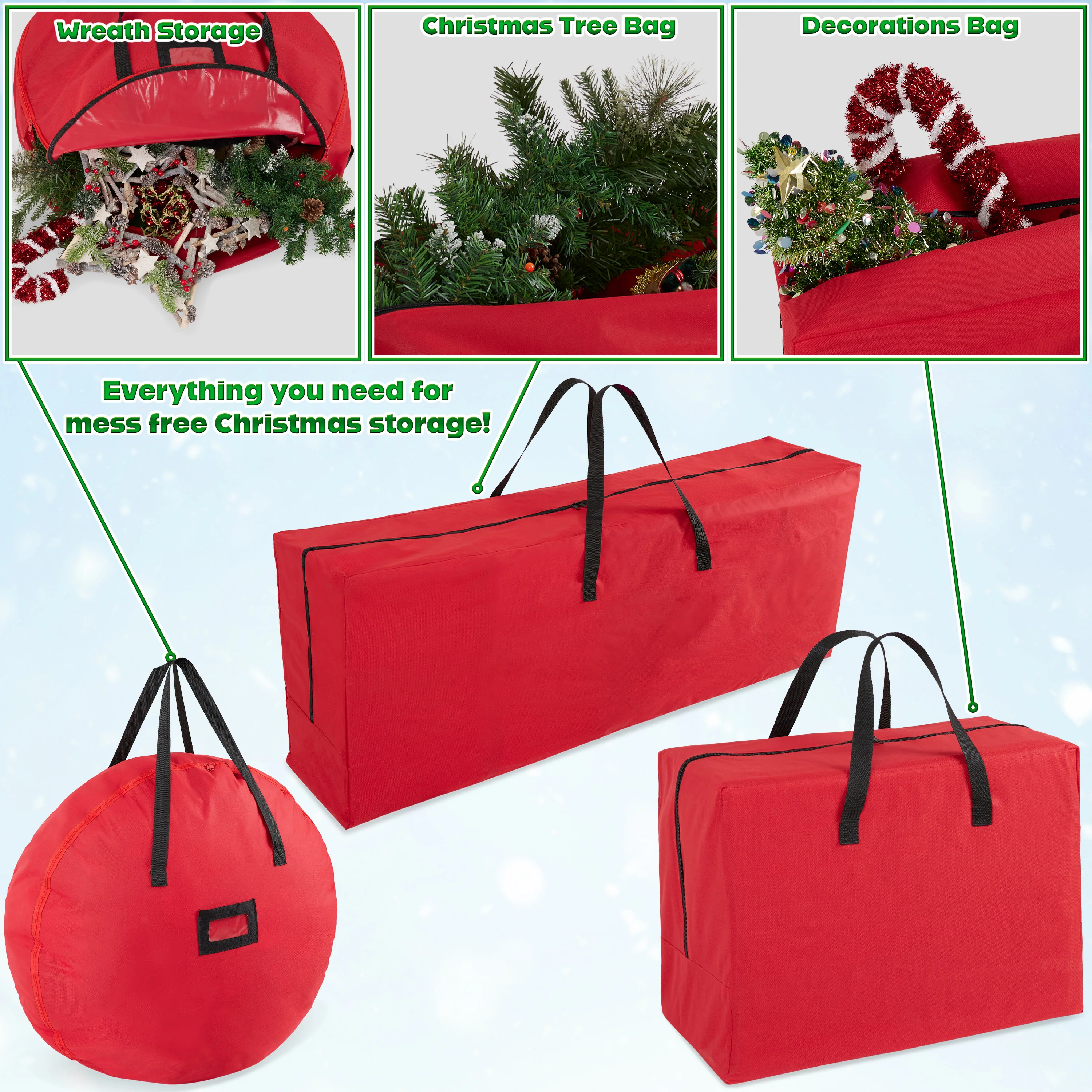 DECO EXPRESS Christmas Ornament Storage Box - 3 Piece Set - Image 3