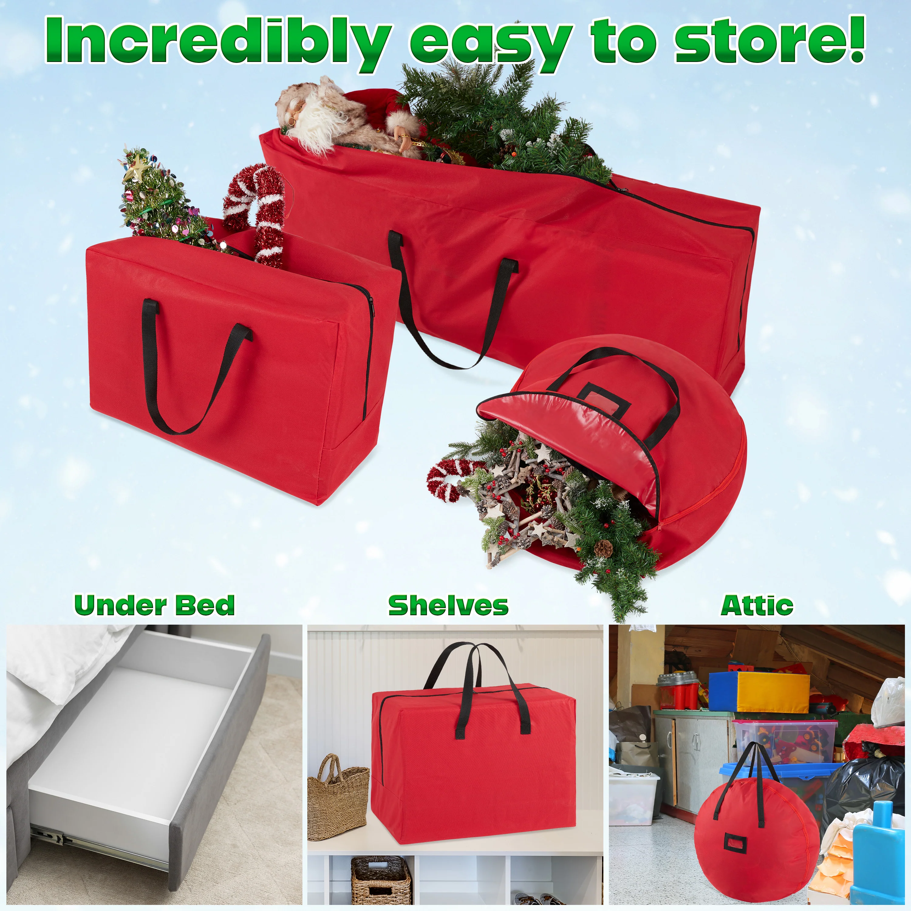 DECO EXPRESS Christmas Ornament Storage Box - 3 Piece Set - Image 5