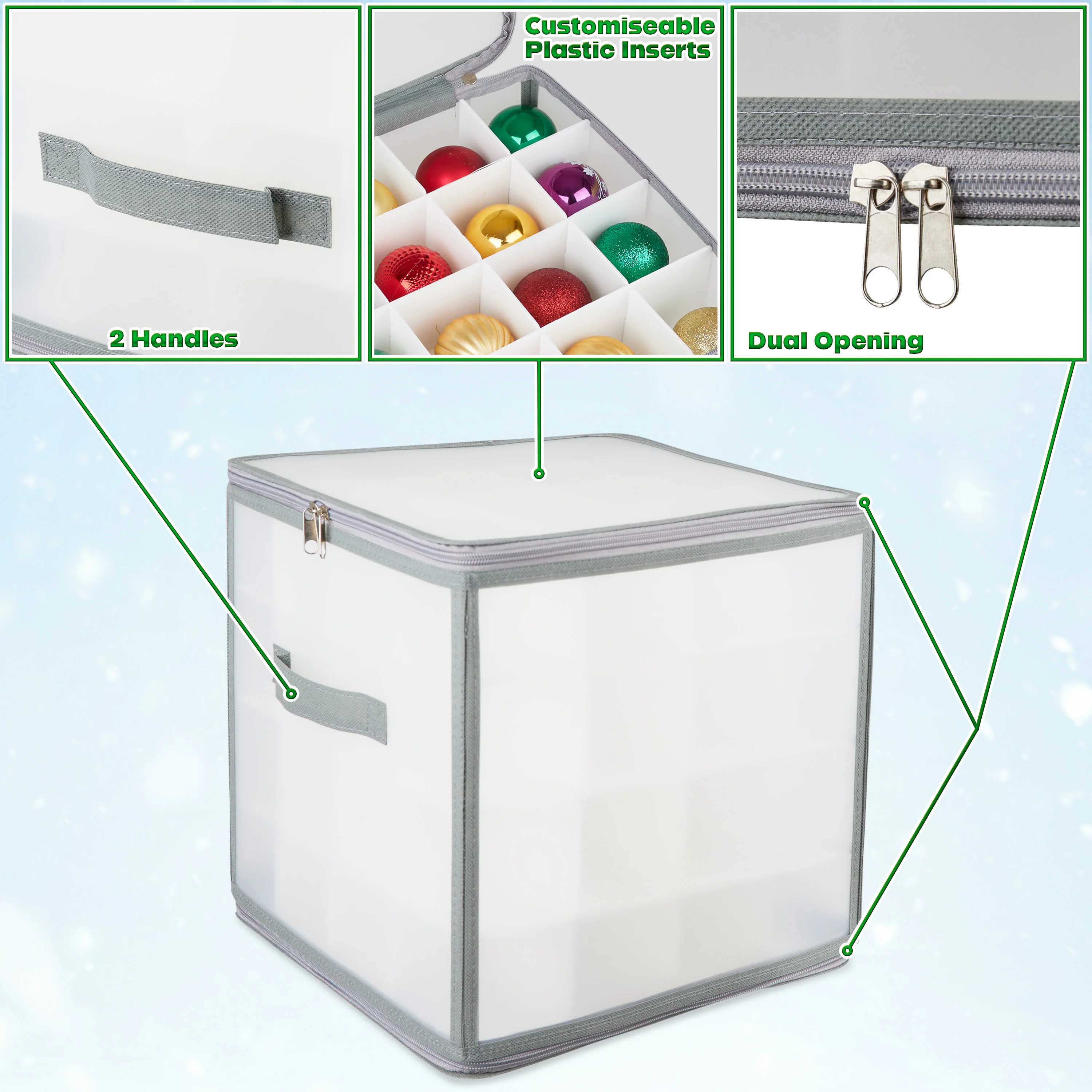 DECO EXPRESS Christmas Ornaments Storage Box - Image 3